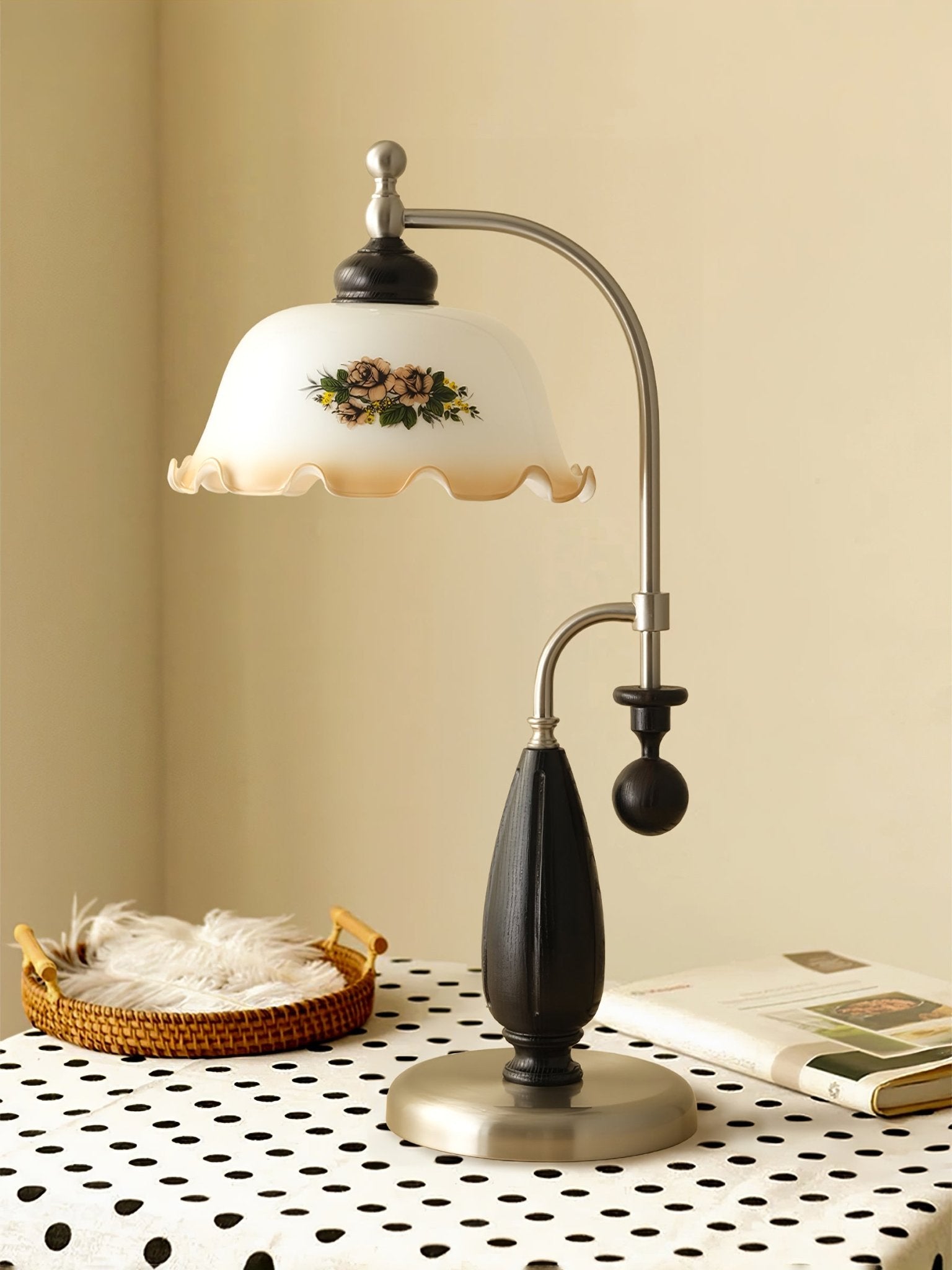 Caspian Wood Vintage Table Lamp-Neutral Decor