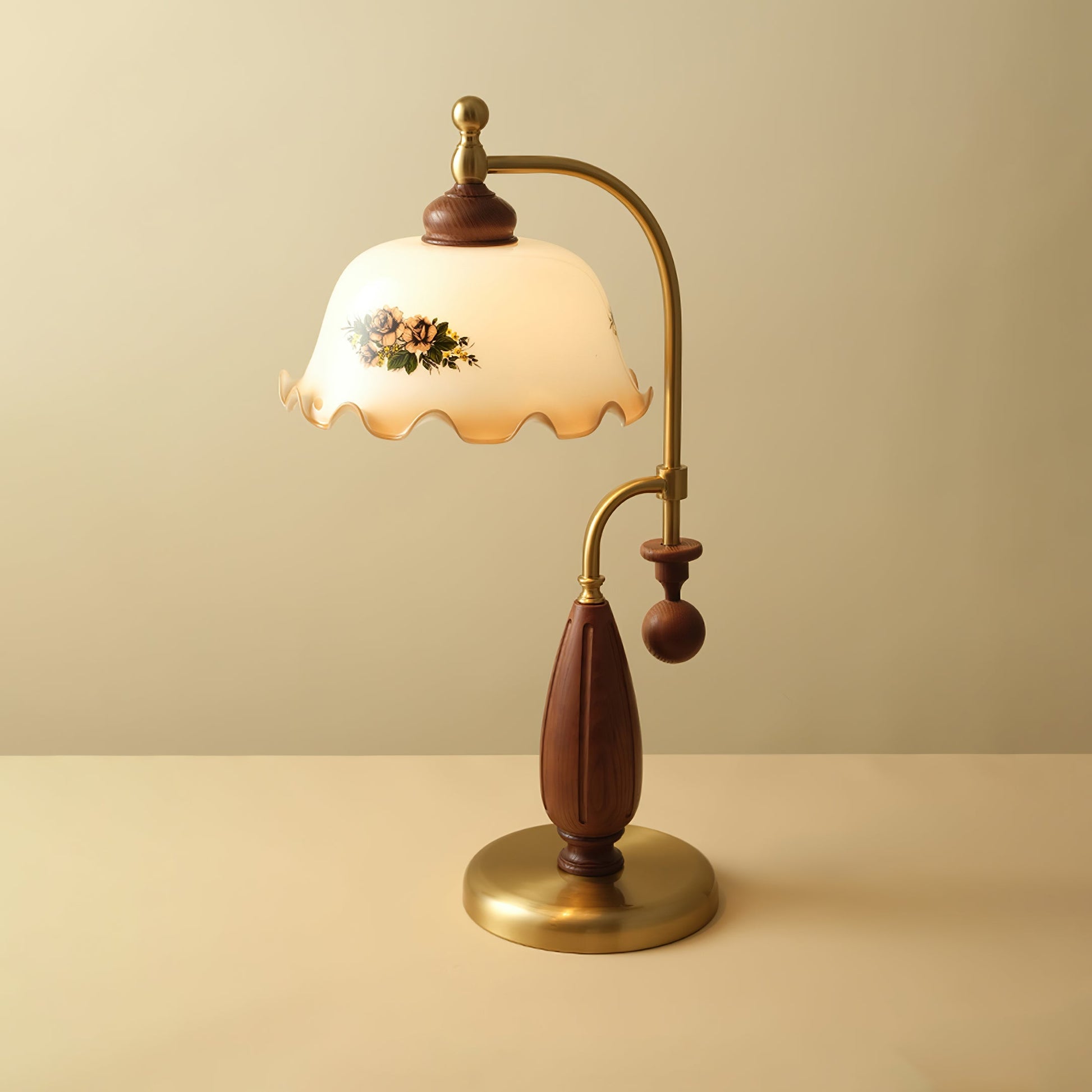 Caspian Wood Vintage Table Lamp-Neutral Decor