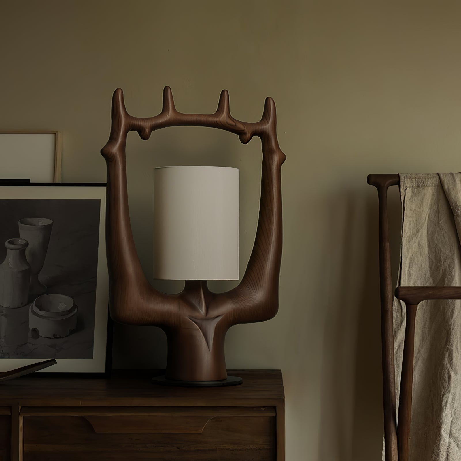 Roise Nature Wood Table Lamp-Neutral Decor