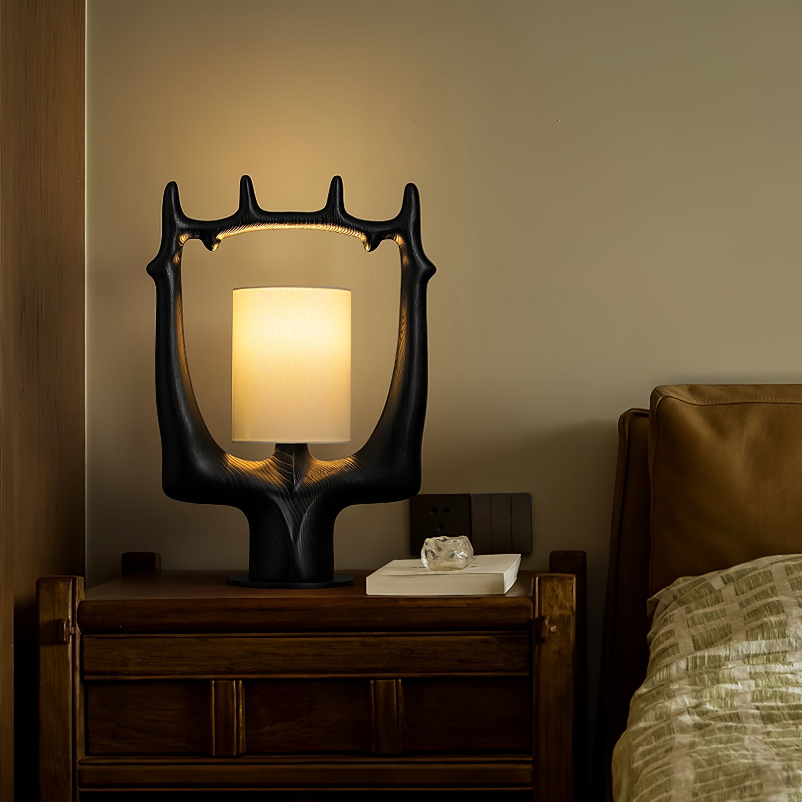 Roise Nature Wood Table Lamp-Neutral Decor