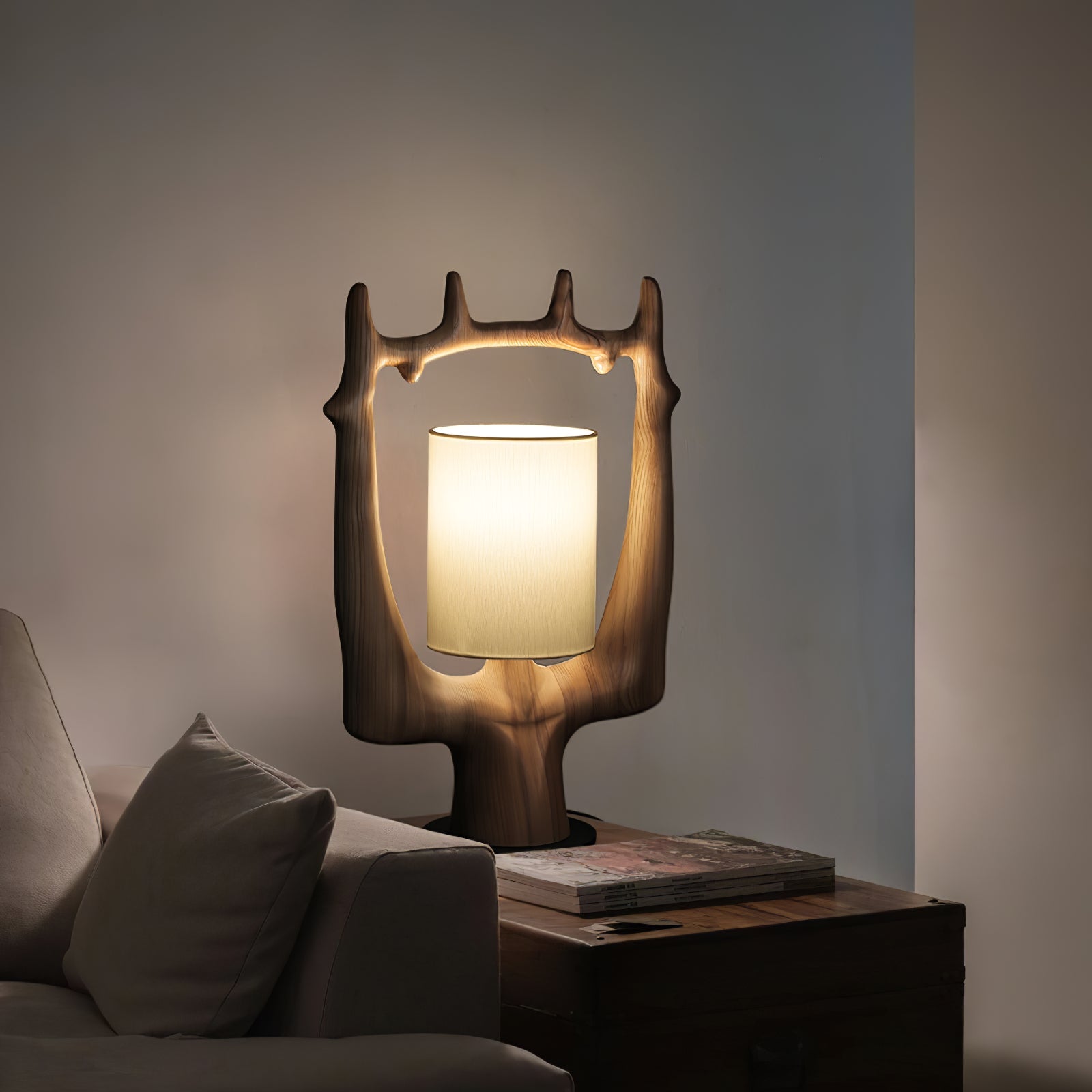 Roise Nature Wood Table Lamp-Neutral Decor