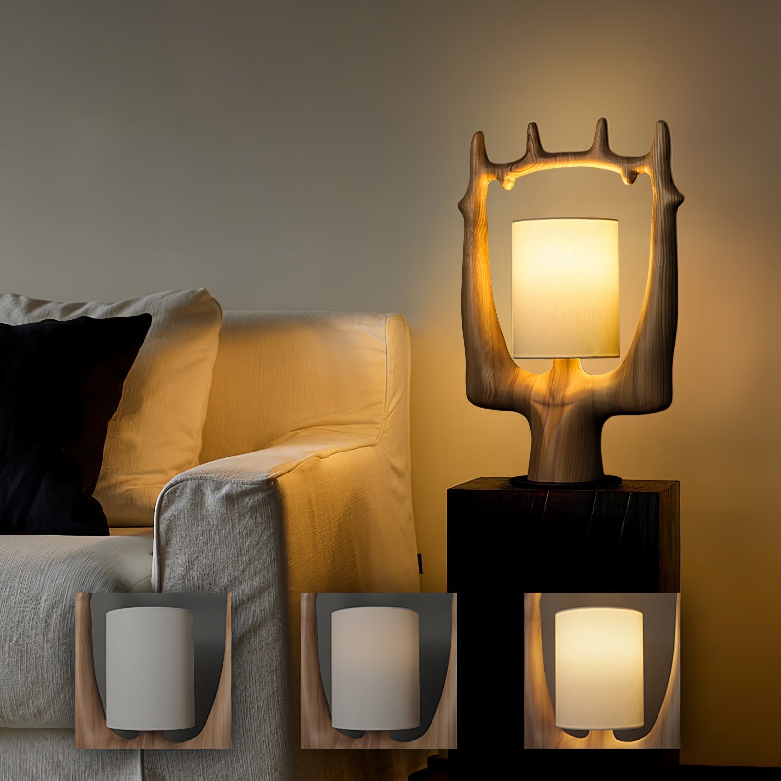 Roise Nature Wood Table Lamp-Neutral Decor