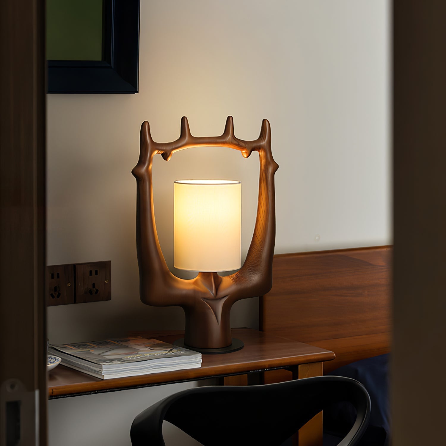 Roise Nature Wood Table Lamp-Neutral Decor