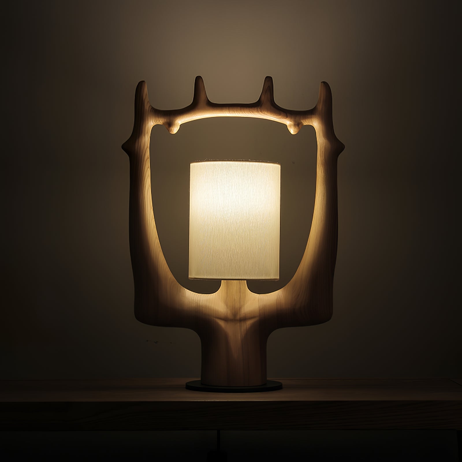 Roise Nature Wood Table Lamp-Neutral Decor