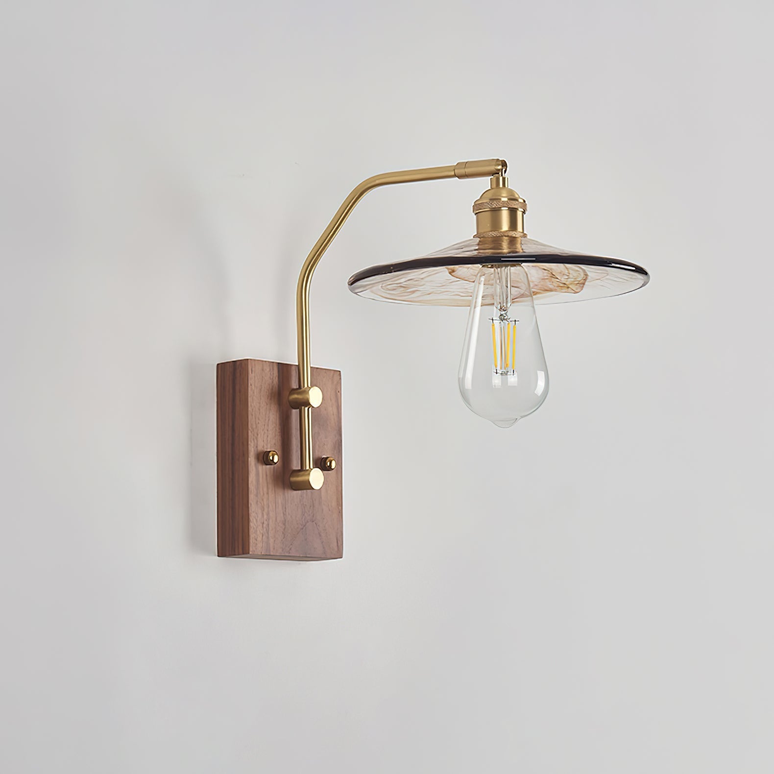 Umeris Elegance Vintage Walnut Wall Lamp-Neutral Decor