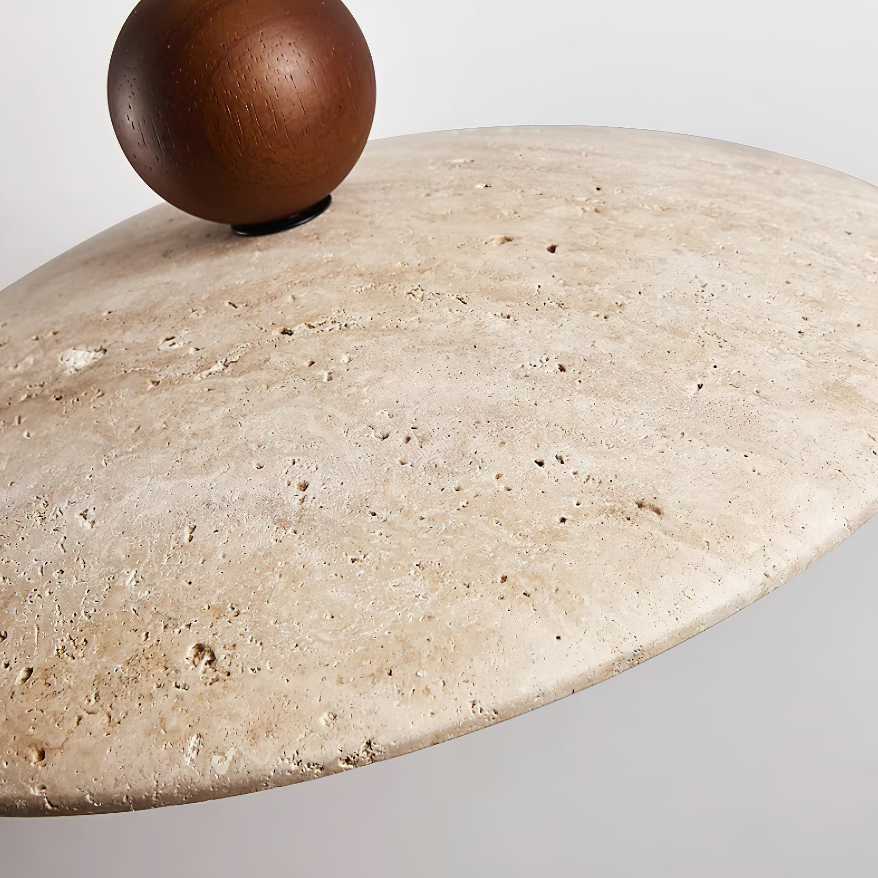 Travaro Travertine Pendant Light with Wooden Accent
