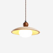Travaro Travertine Pendant Light with Wooden Accent