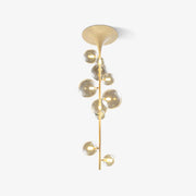 Lustra Pendant Light Brass Glass Cascading for Hallway-Neutral Decor