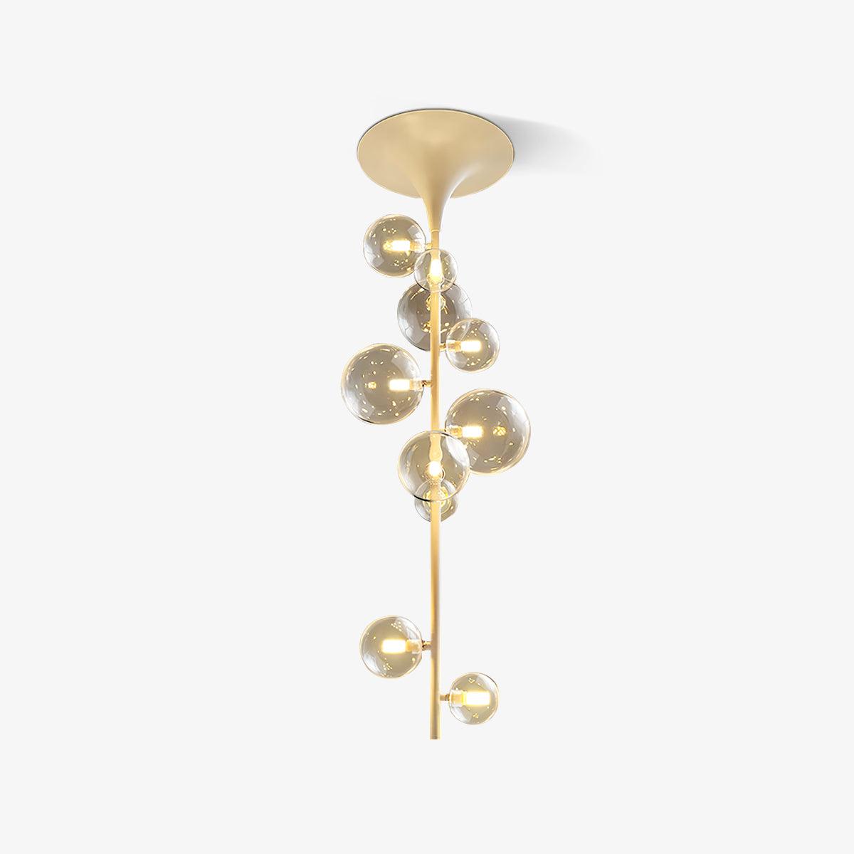 Lustra Pendant Light Brass Glass Cascading for Hallway-Neutral Decor