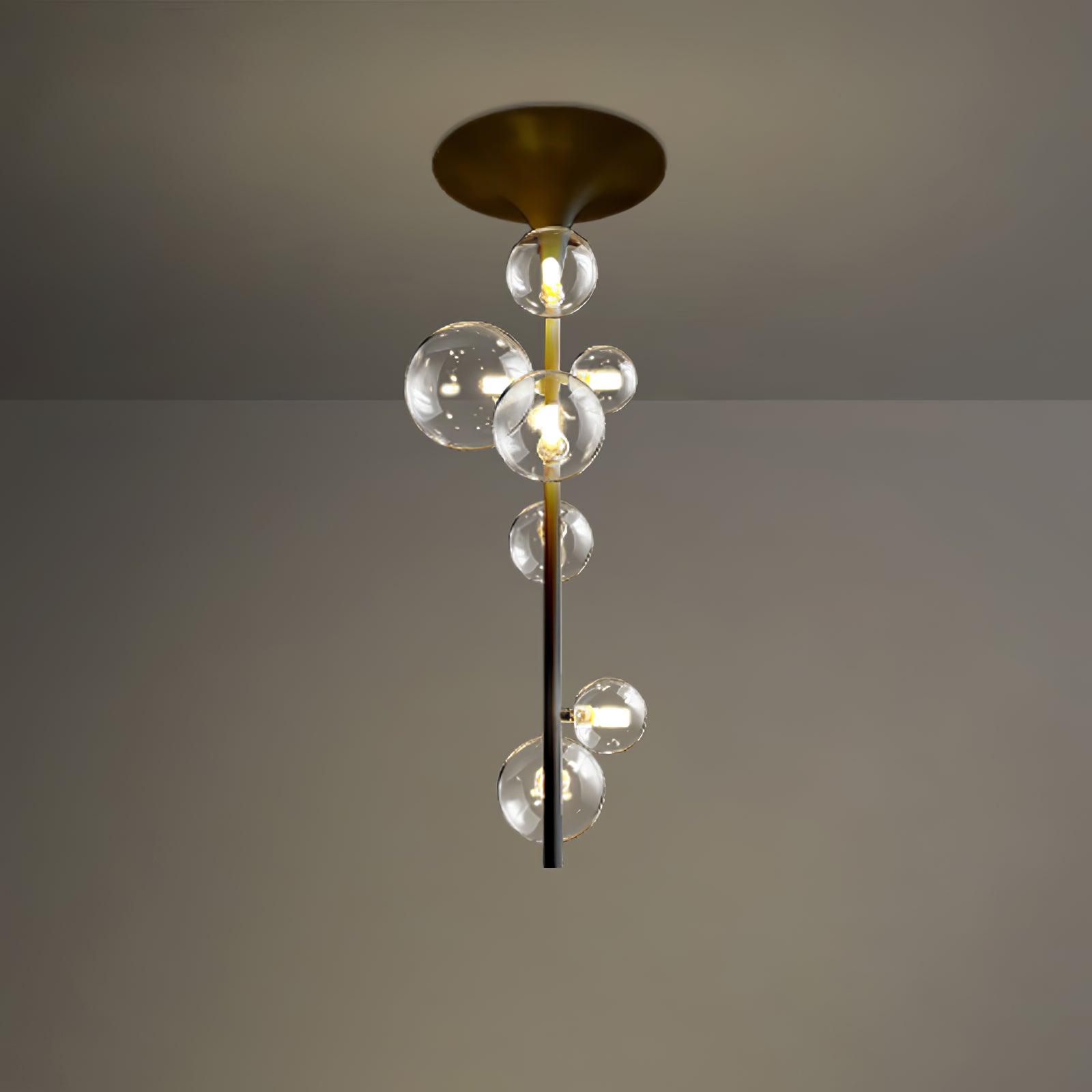 Lustra Pendant Light Brass Glass Cascading for Hallway-Neutral Decor