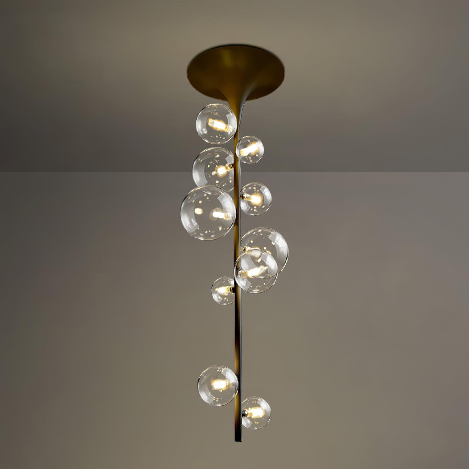 Lustra Pendant Light Brass Glass Cascading for Hallway-Neutral Decor