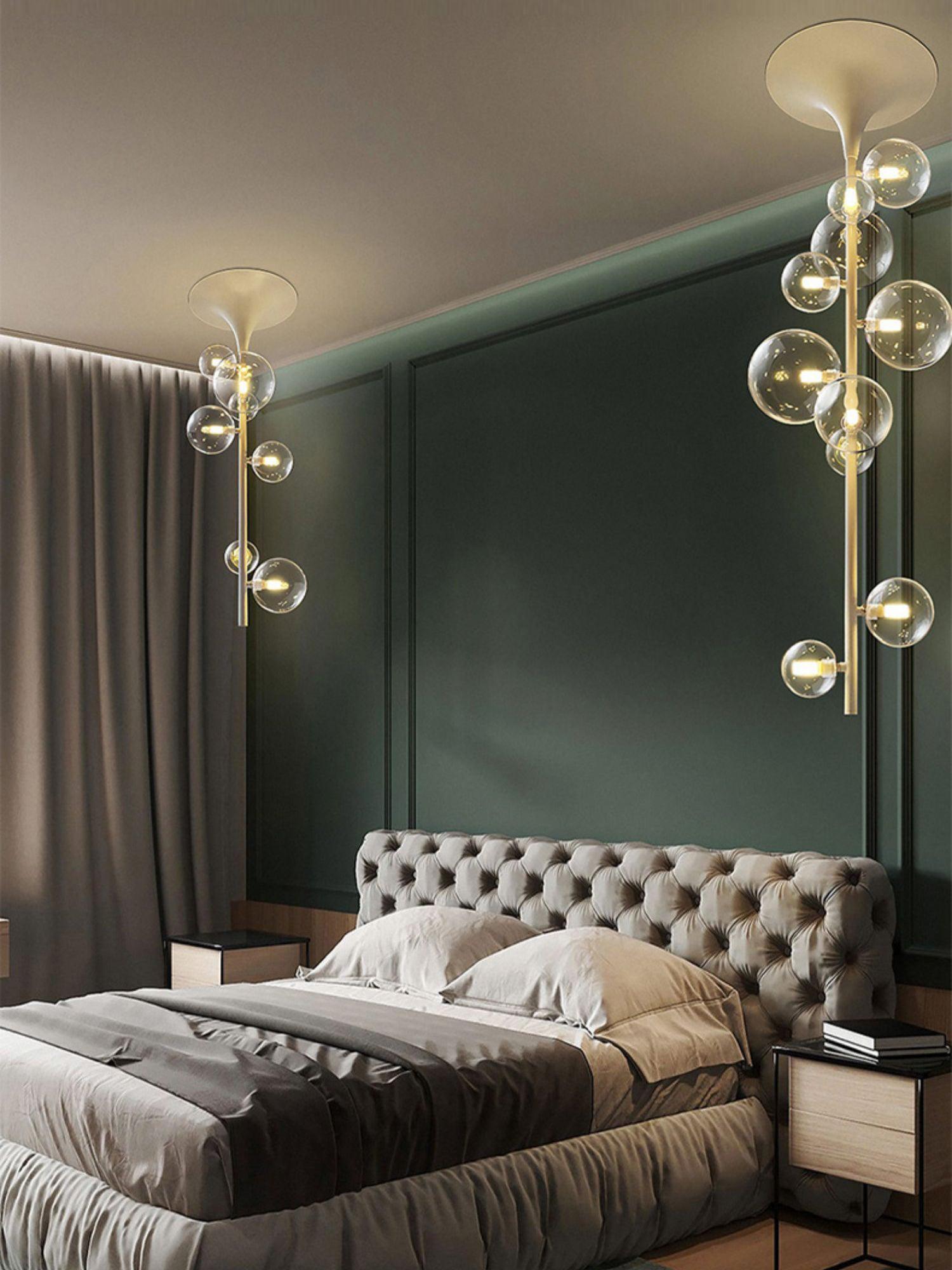 Lustra Pendant Light Brass Glass Cascading for Hallway-Neutral Decor