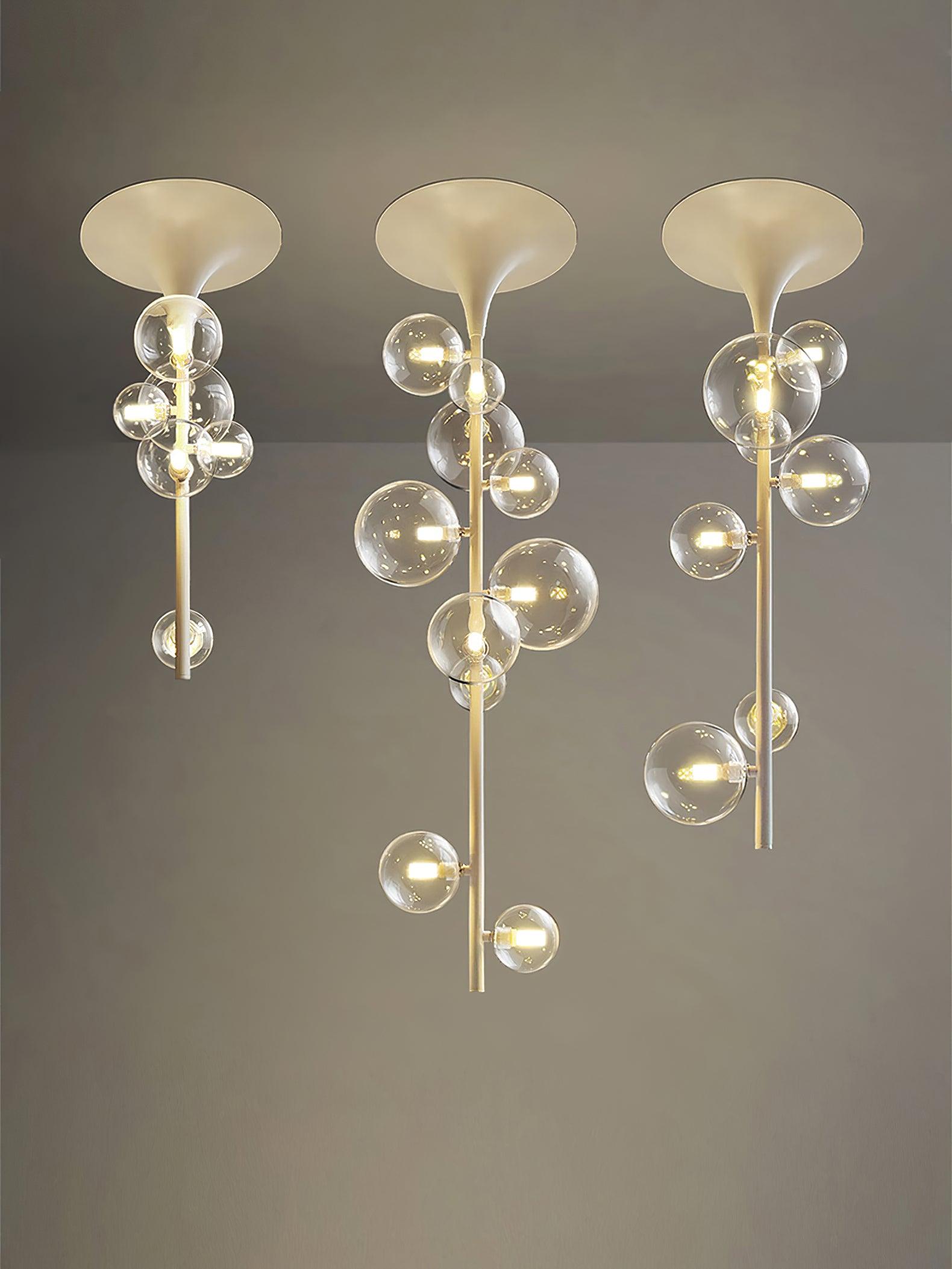 Lustra Pendant Light Brass Glass Cascading for Hallway-Neutral Decor