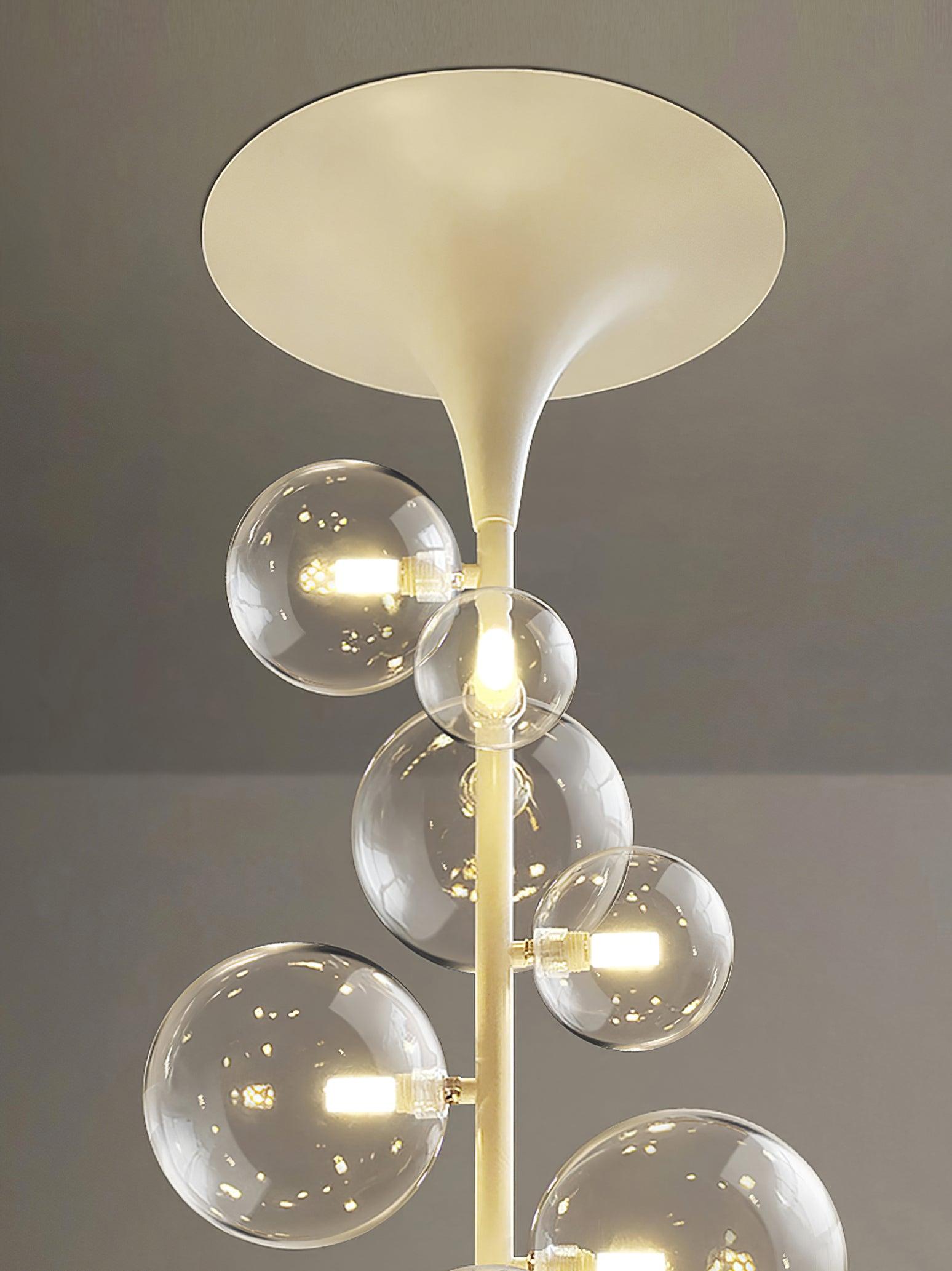 Lustra Pendant Light Brass Glass Cascading for Hallway-Neutral Decor
