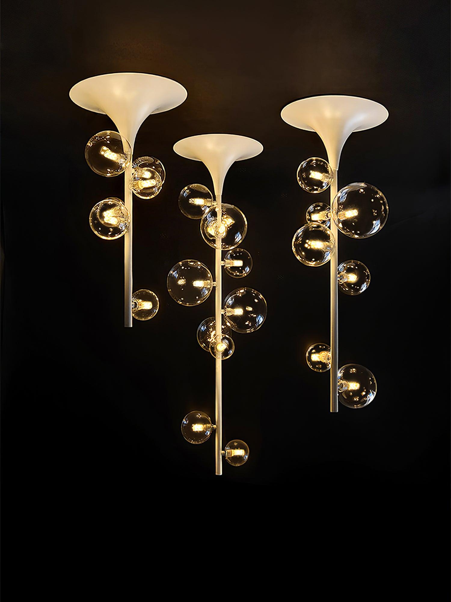 Lustra Pendant Light Brass Glass Cascading for Hallway-Neutral Decor