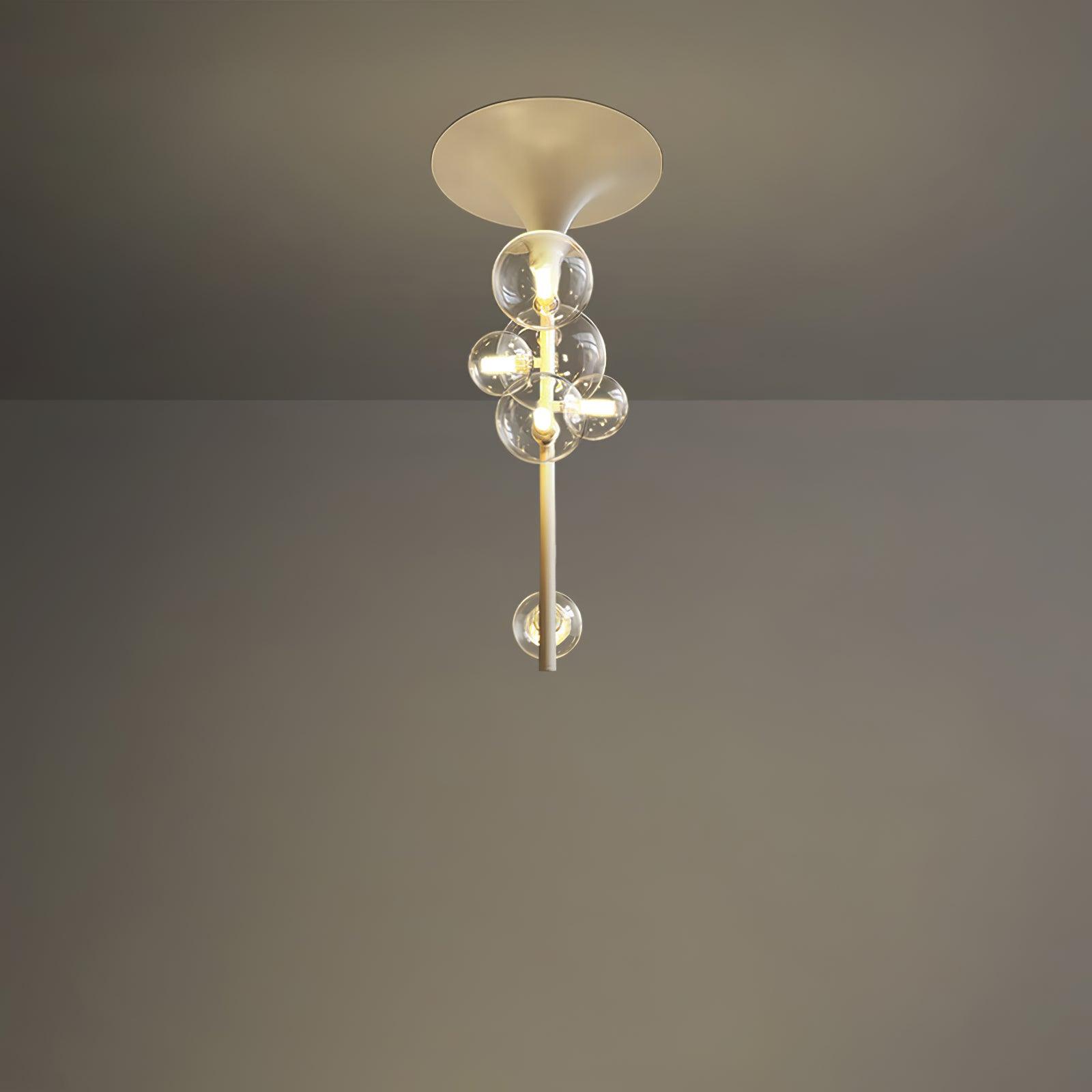 Lustra Pendant Light Brass Glass Cascading for Hallway-Neutral Decor