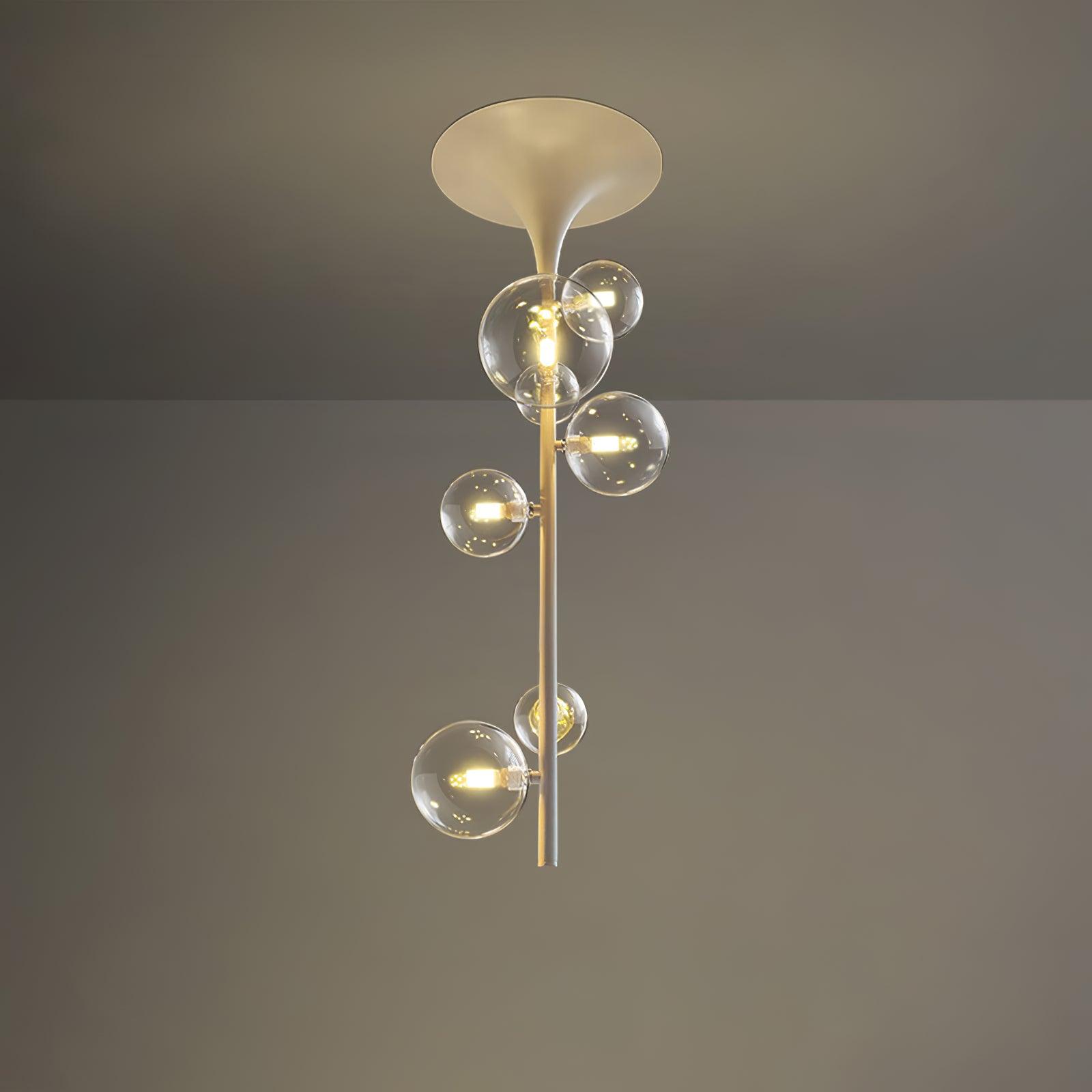 Lustra Pendant Light Brass Glass Cascading for Hallway-Neutral Decor