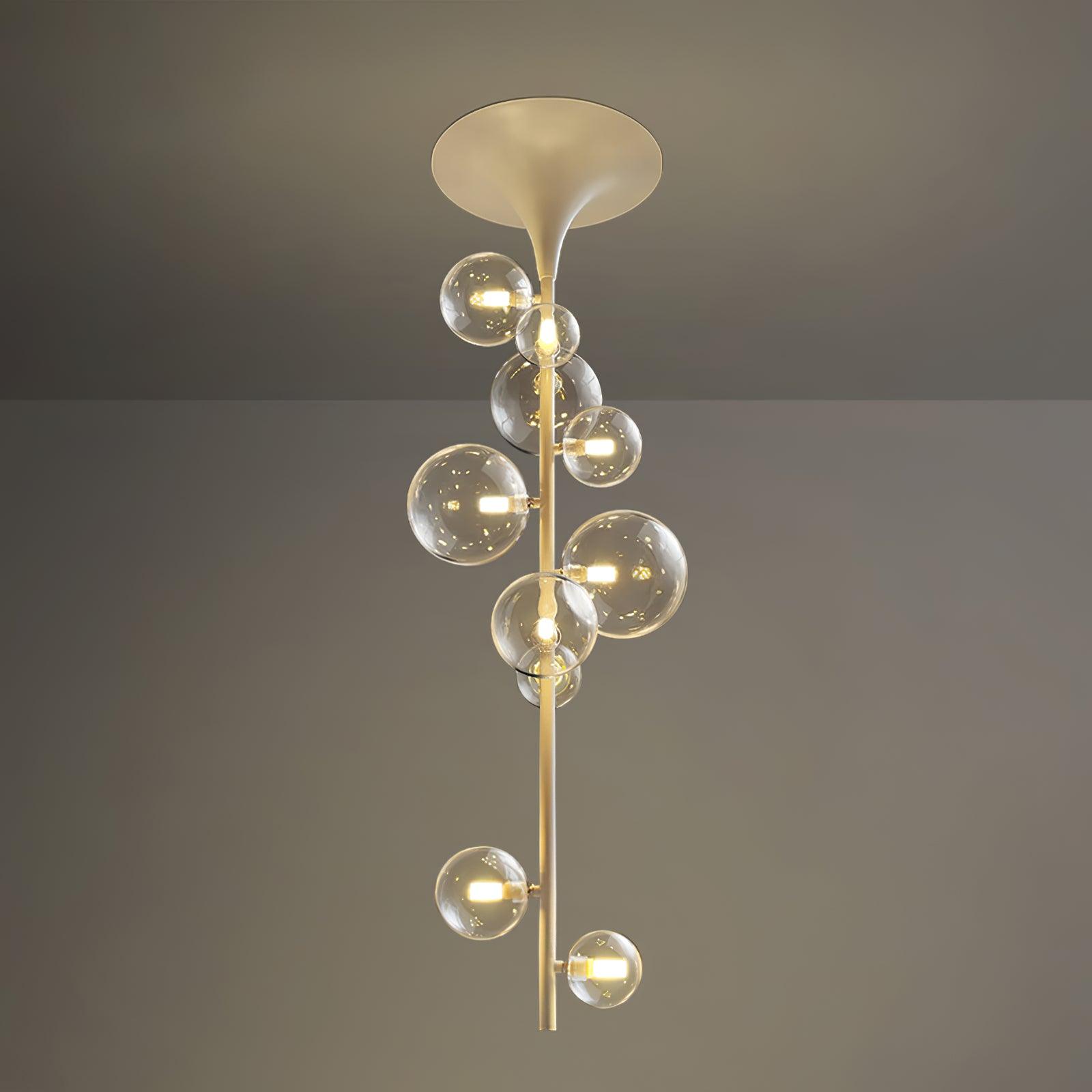 Lustra Pendant Light Brass Glass Cascading for Hallway-Neutral Decor