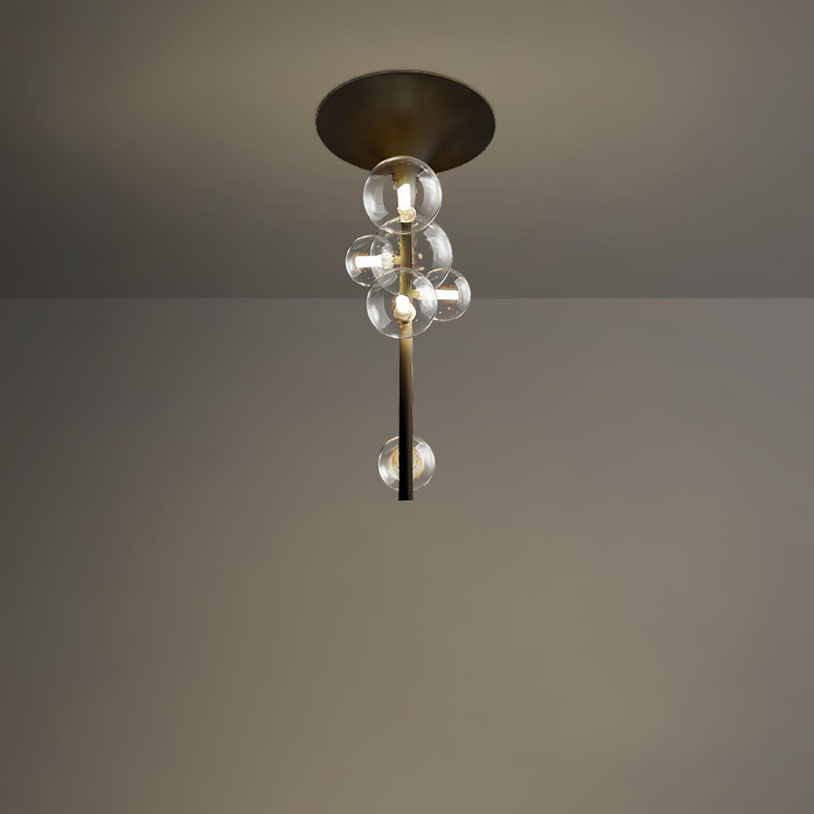 Lustra Pendant Light Brass Glass Cascading for Hallway-Neutral Decor