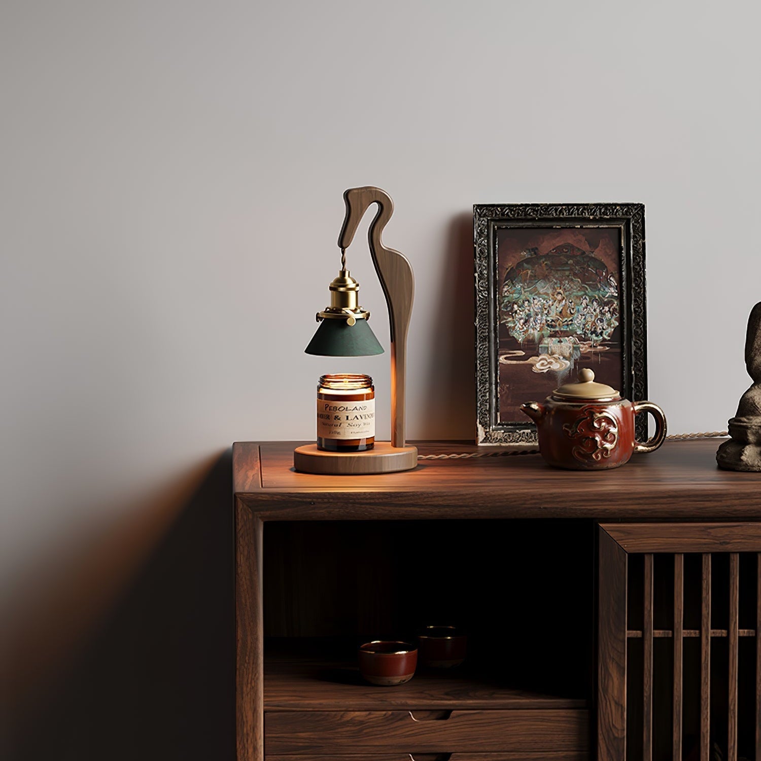 Cyn Wood Artistic Table Lamp-Neutral Decor