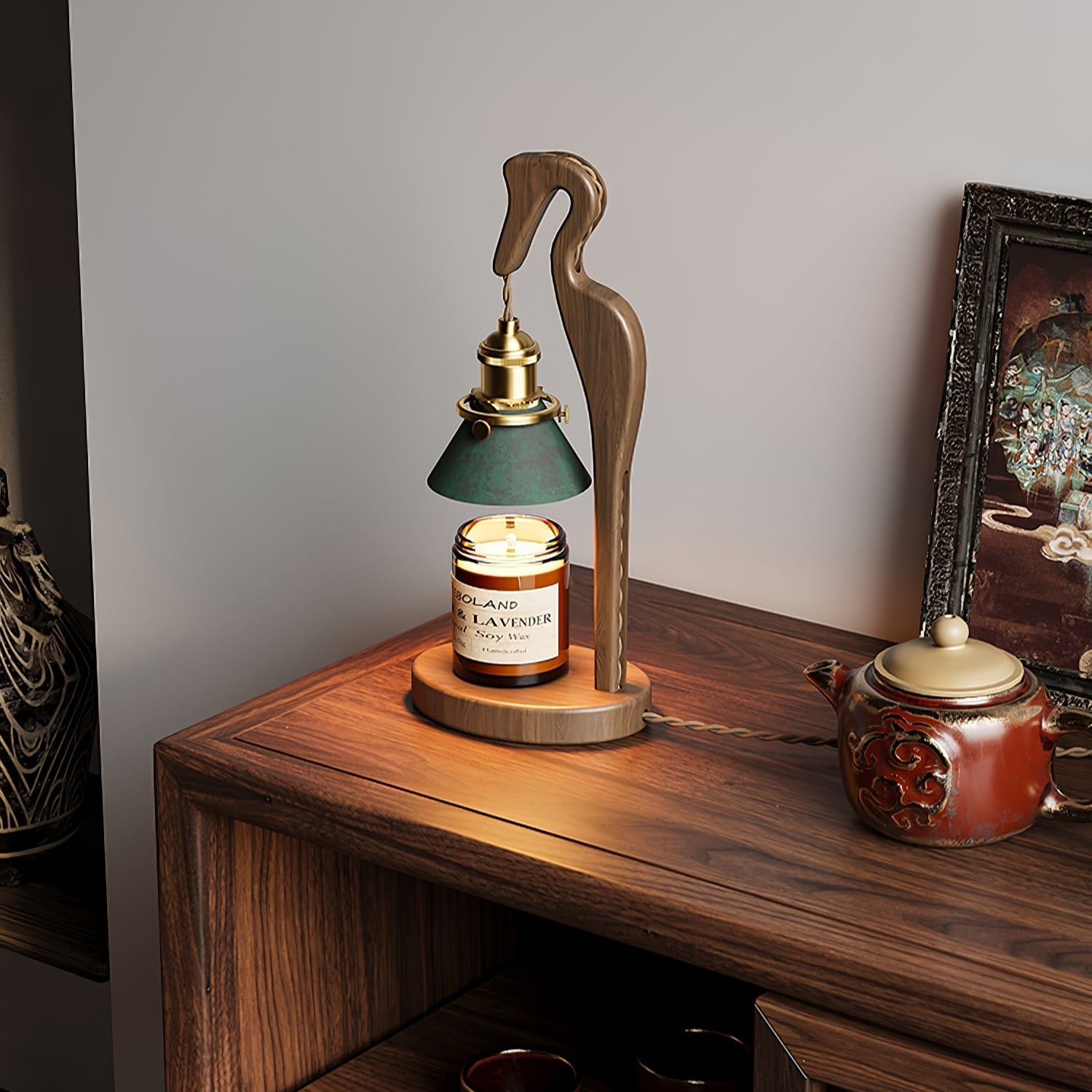 Cyn Wood Artistic Table Lamp-Neutral Decor