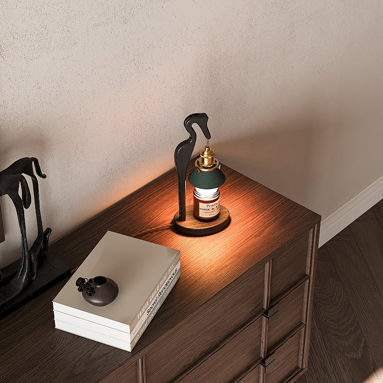 Cyn Wood Artistic Table Lamp-Neutral Decor