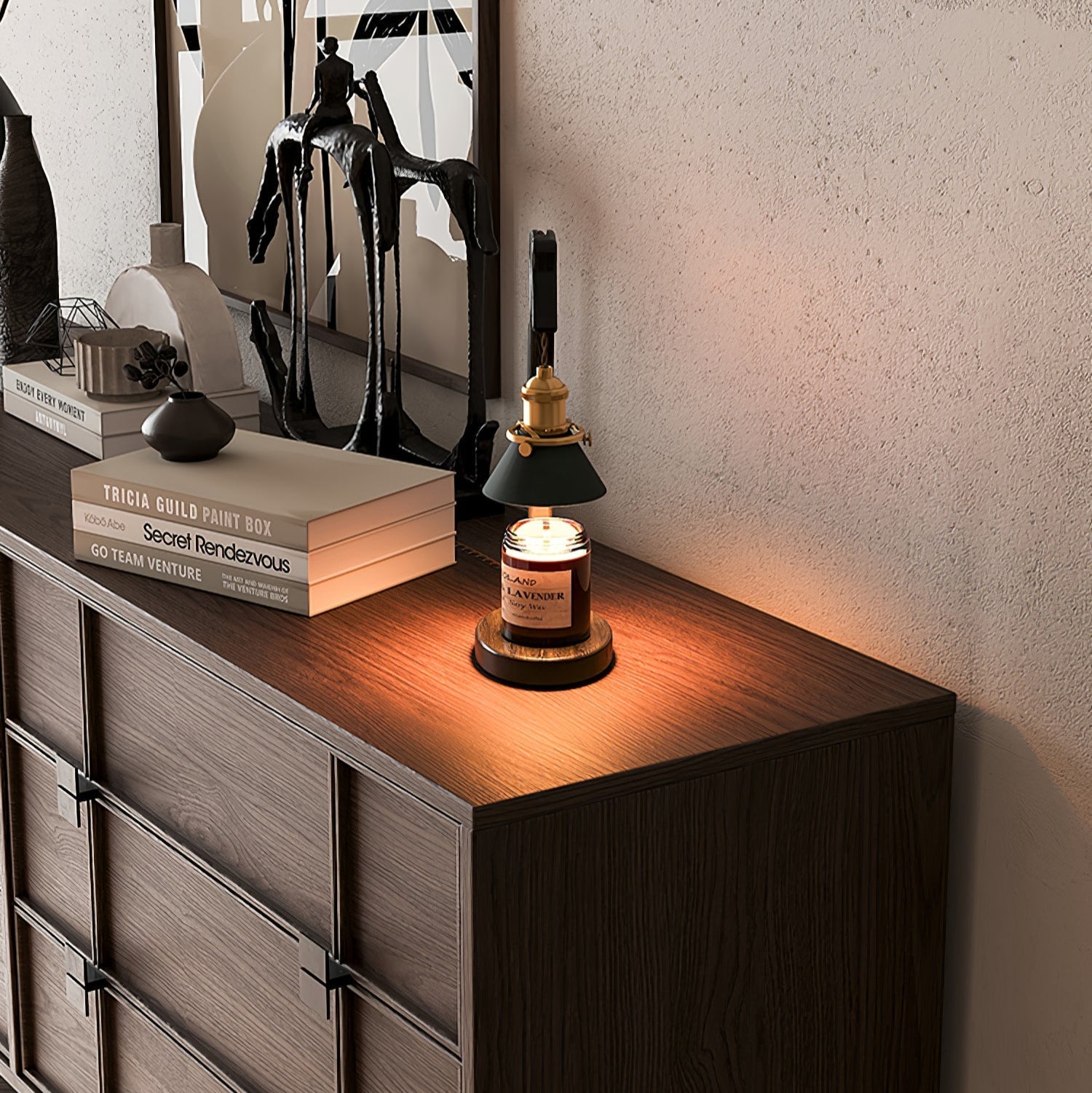 Cyn Wood Artistic Table Lamp-Neutral Decor