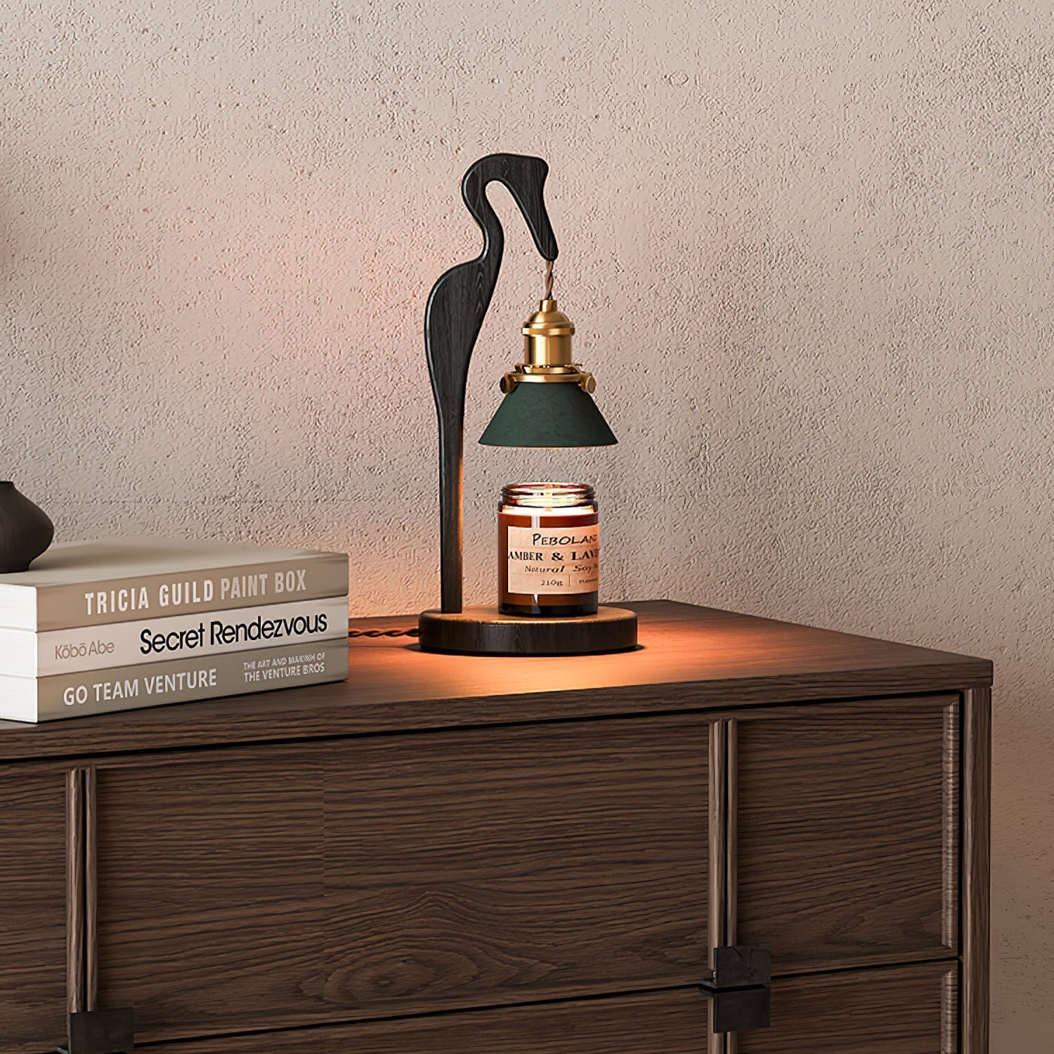 Cyn Wood Artistic Table Lamp-Neutral Decor