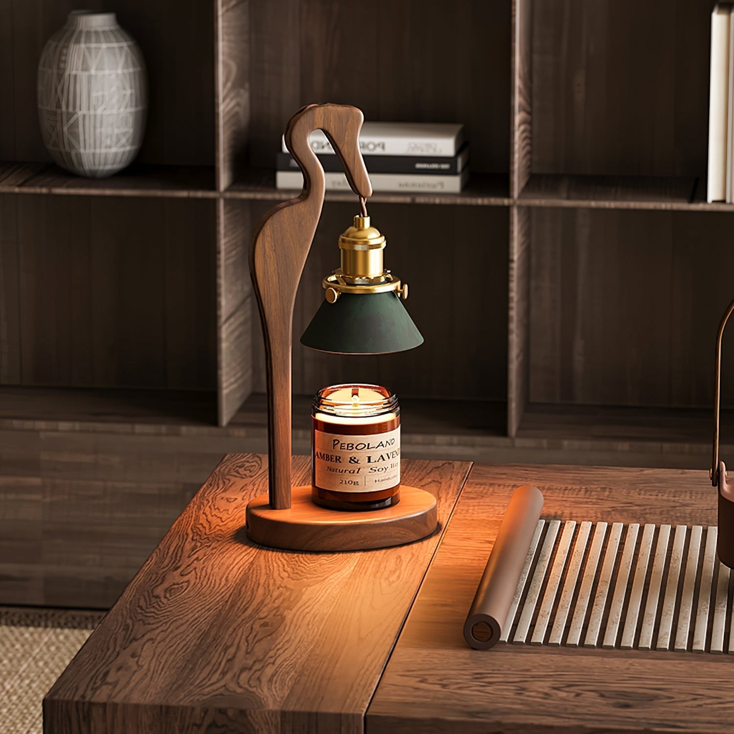 Cyn Wood Artistic Table Lamp-Neutral Decor