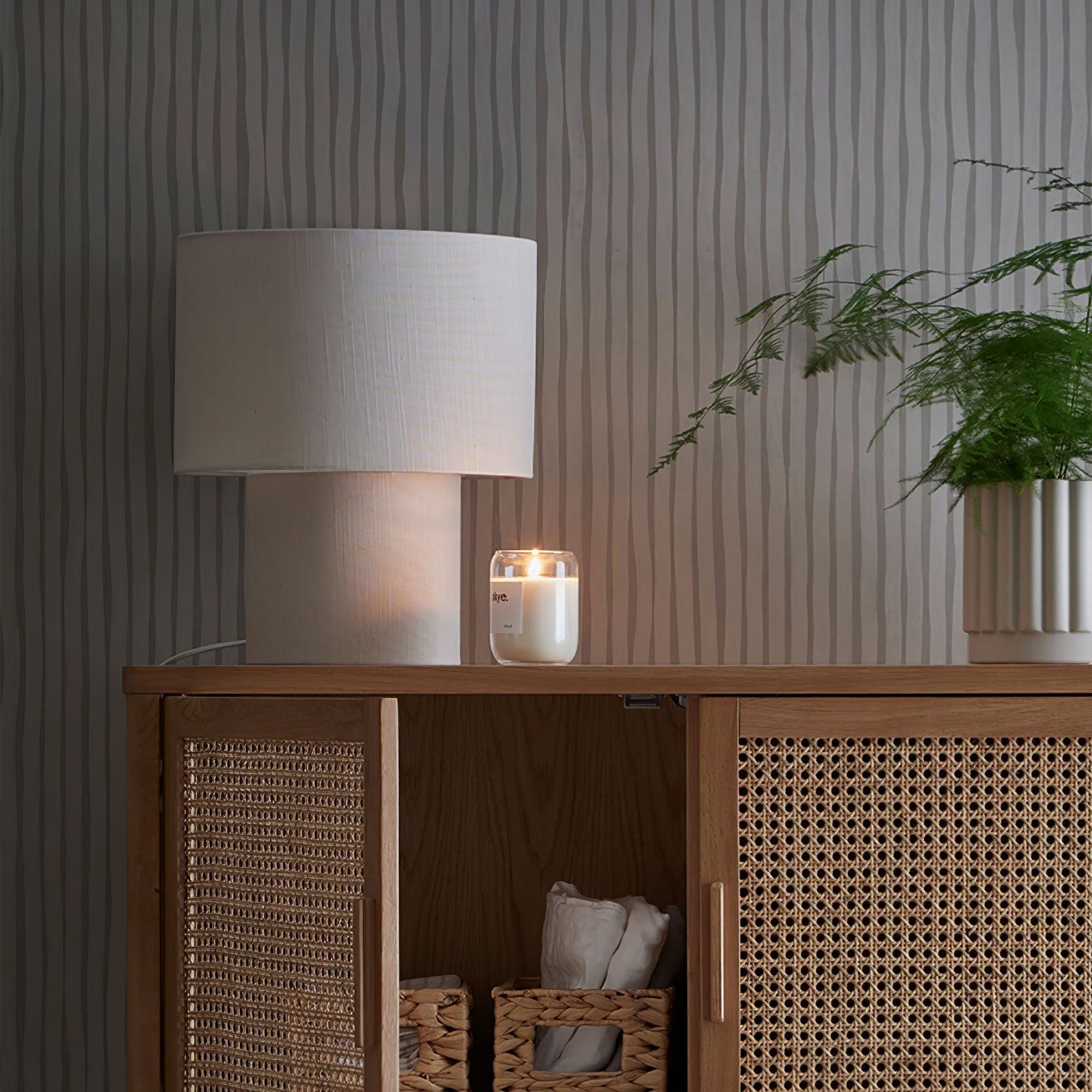 Kaleb Minimalist Fabric Table Lamp-Neutral Decor