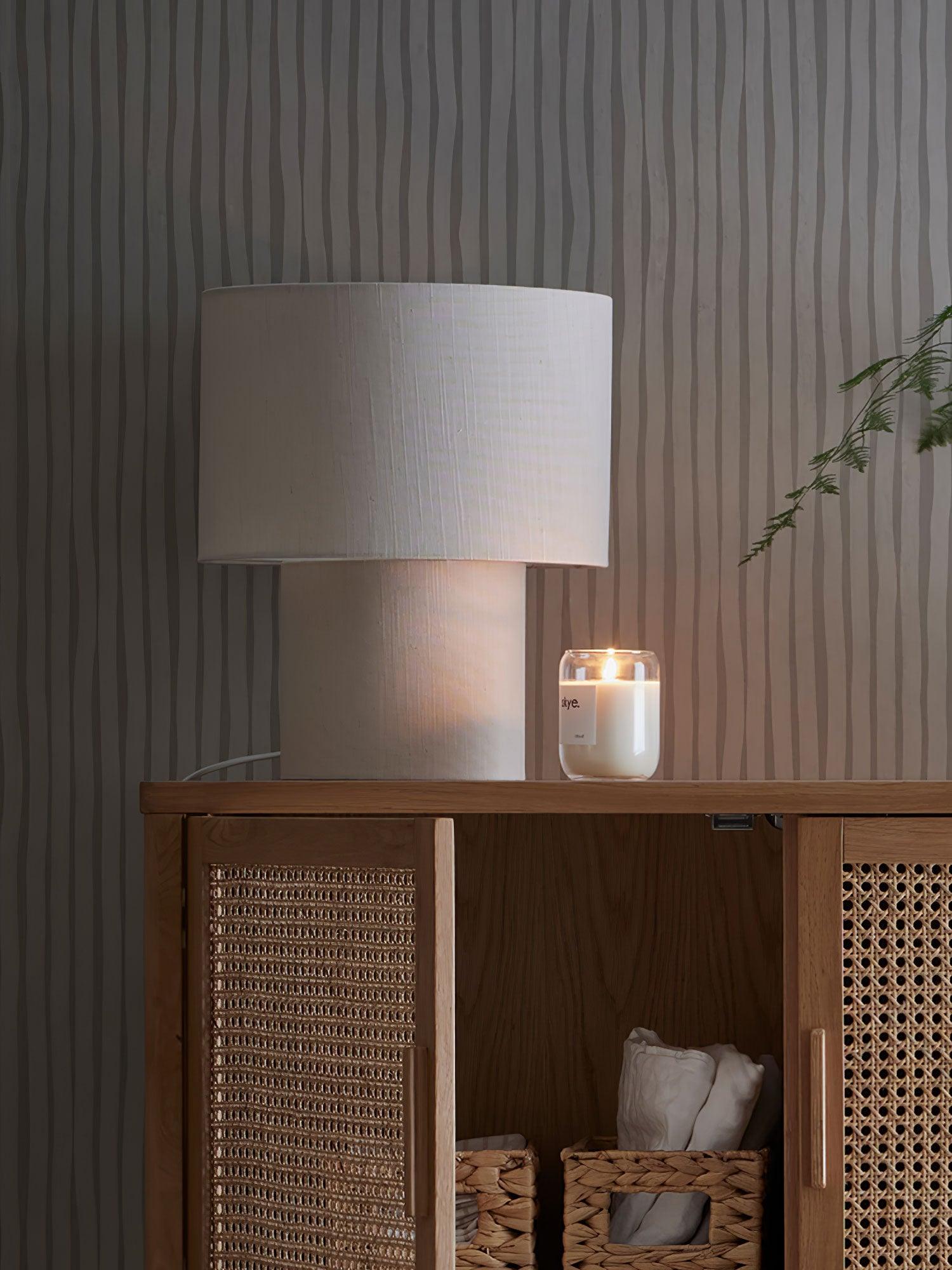 Kaleb Minimalist Fabric Table Lamp-Neutral Decor