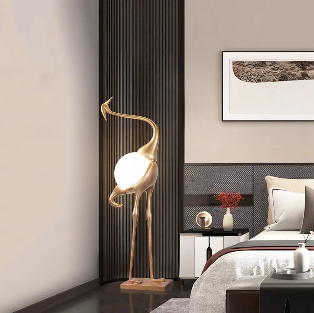 Uraearae Crane Shaped Wall Sconce-Neutral Decor