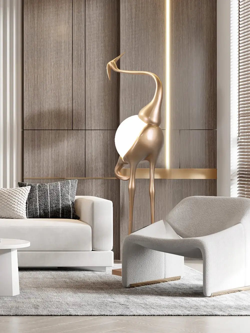 Uraearae Crane Shaped Wall Sconce-Neutral Decor