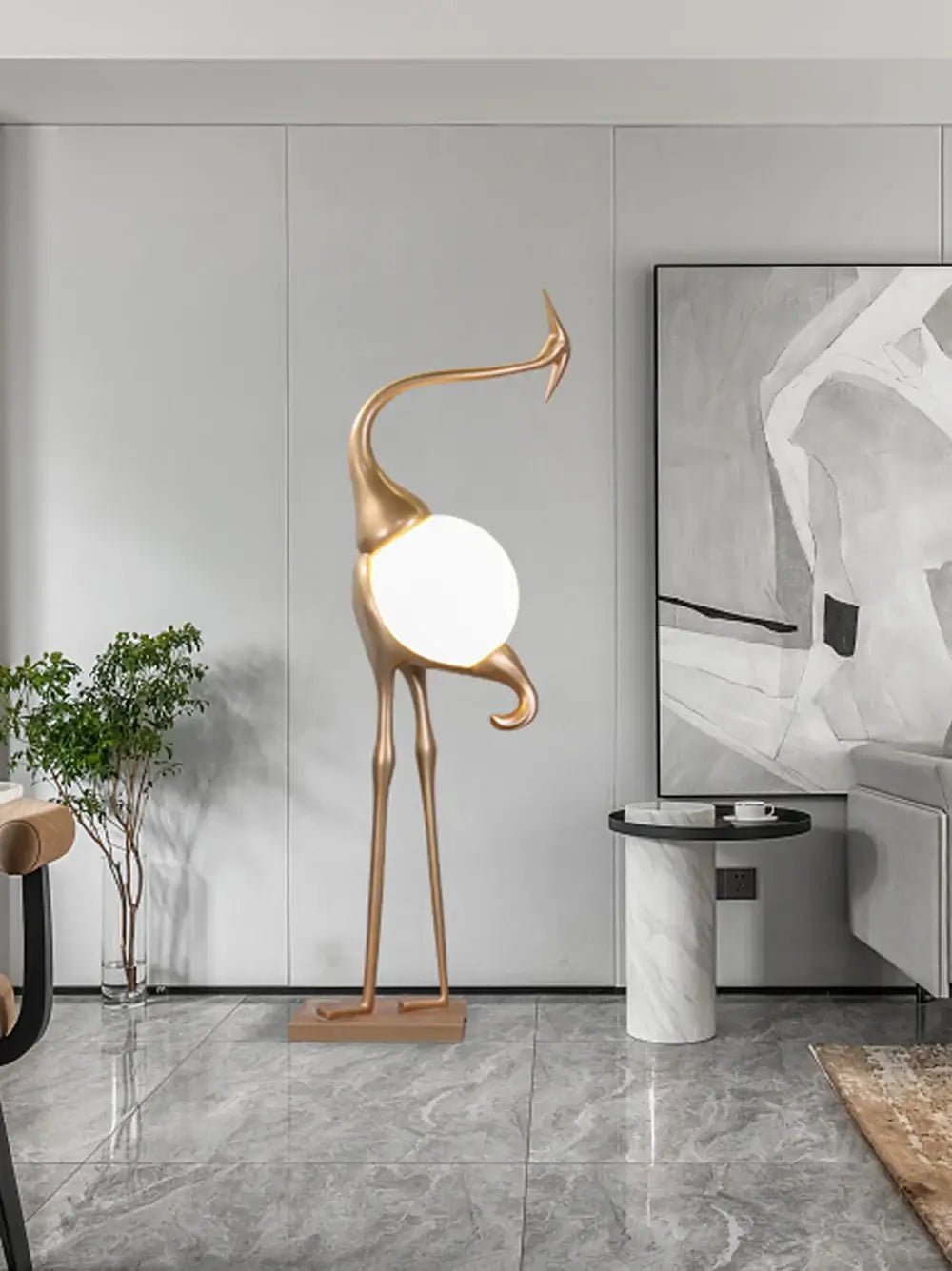 Uraearae Crane Shaped Wall Sconce-Neutral Decor
