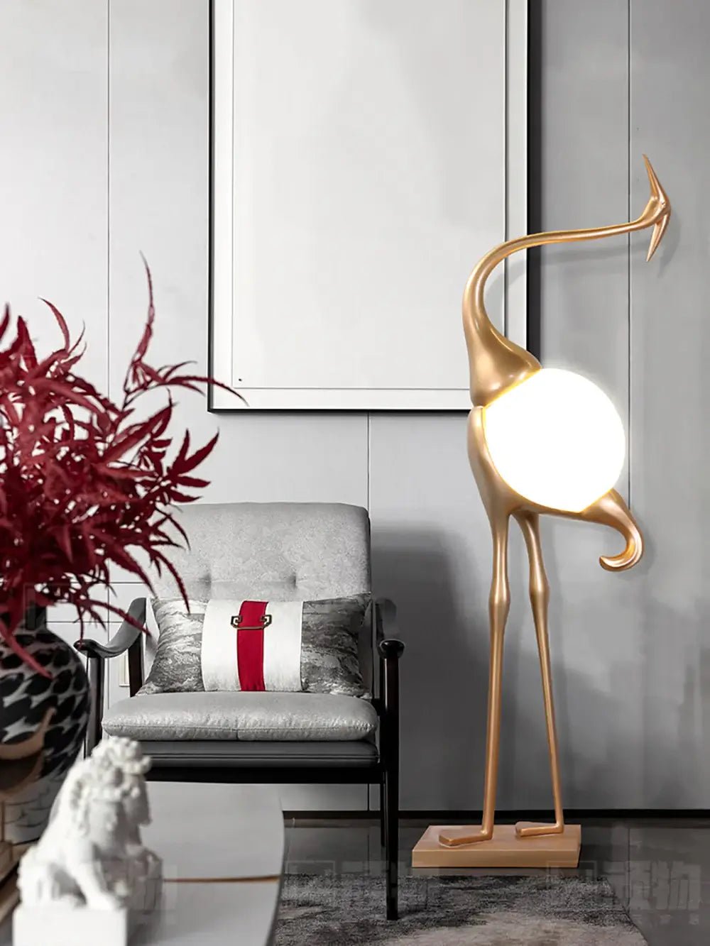 Uraearae Crane Shaped Wall Sconce-Neutral Decor