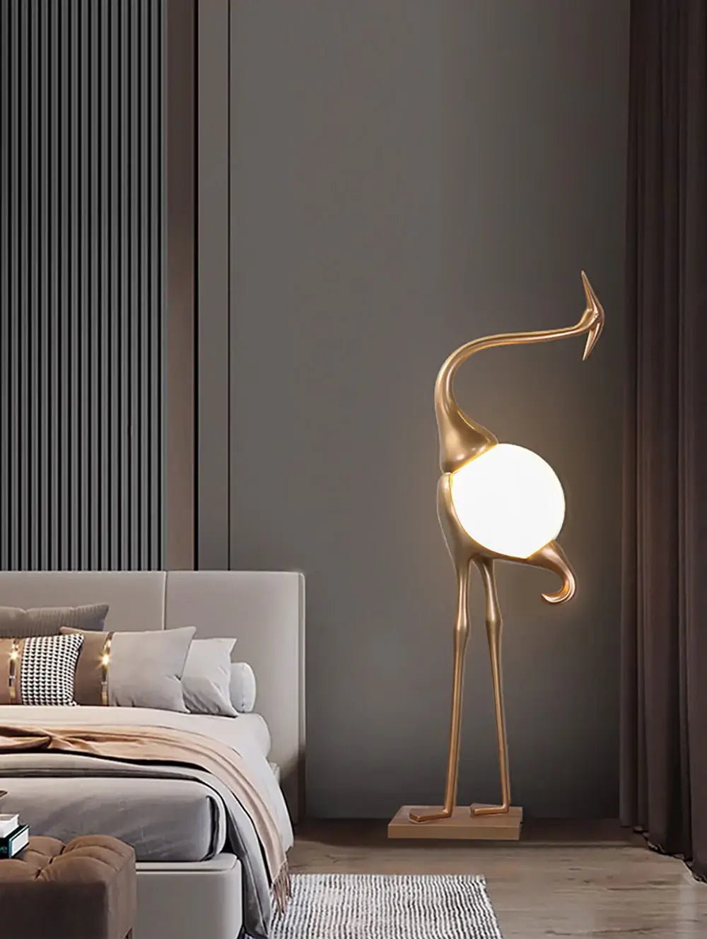 Uraearae Crane Shaped Wall Sconce-Neutral Decor