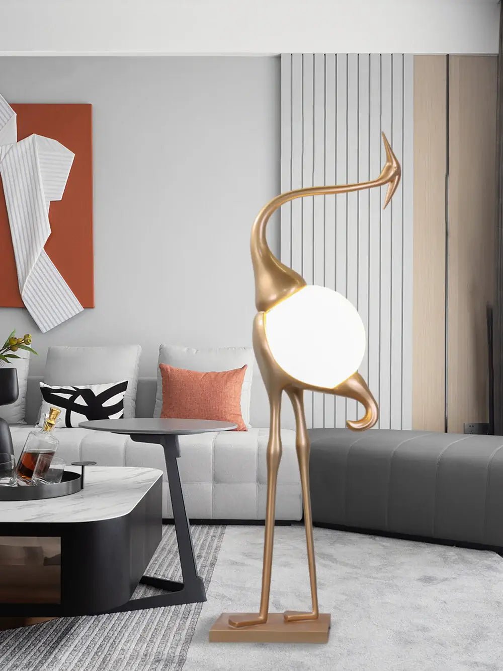 Uraearae Crane Shaped Wall Sconce-Neutral Decor