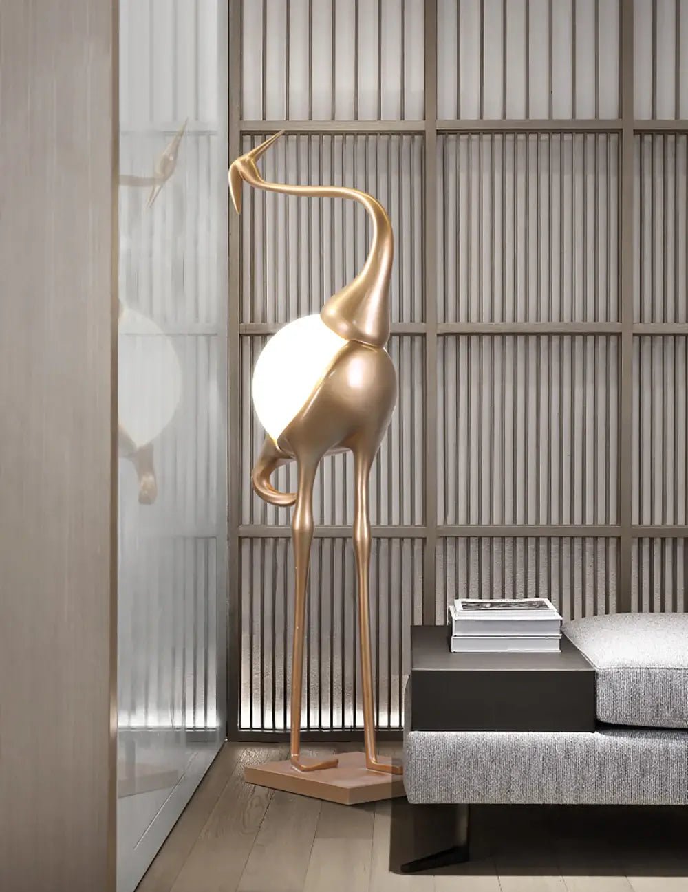 Uraearae Crane Shaped Wall Sconce-Neutral Decor