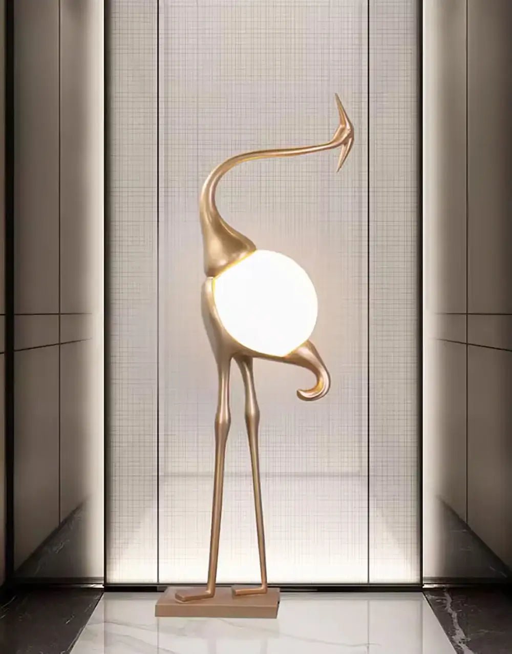 Uraearae Crane Shaped Wall Sconce-Neutral Decor