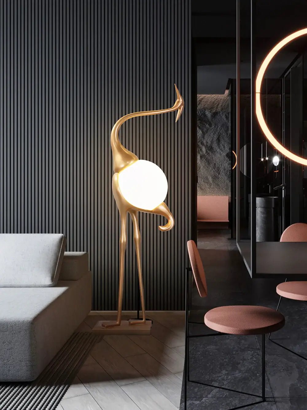 Uraearae Crane Shaped Wall Sconce-Neutral Decor