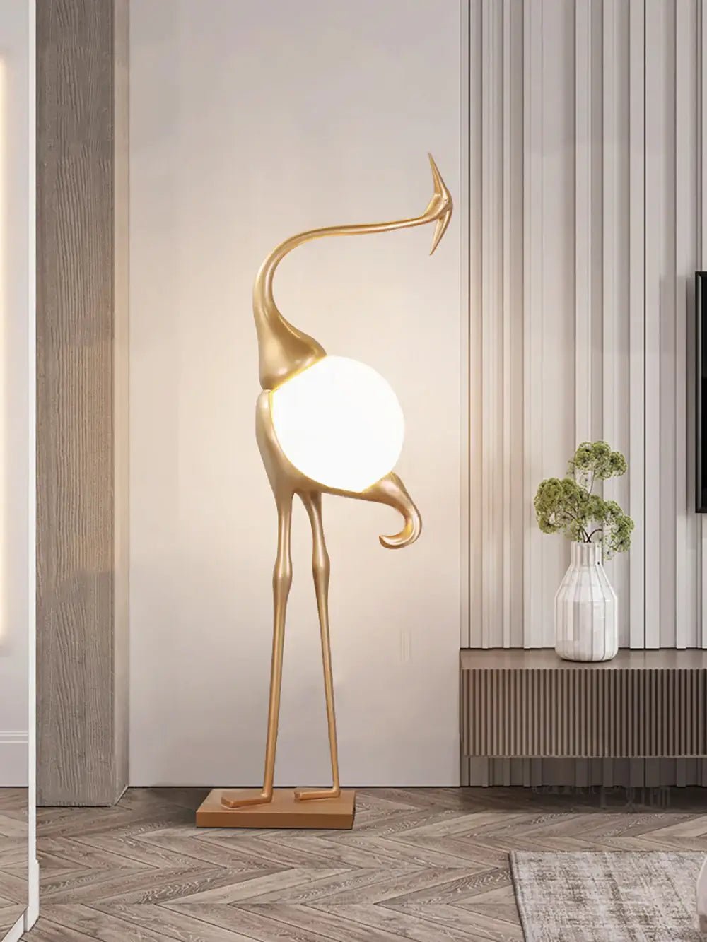 Uraearae Crane Shaped Wall Sconce-Neutral Decor