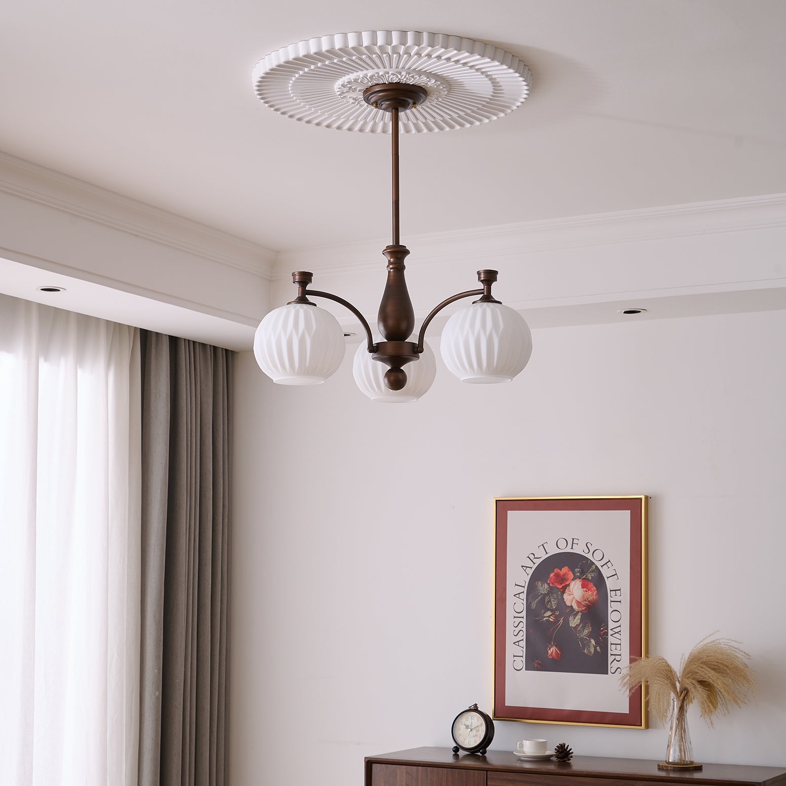 Vaslen Chandelier Orb Frosted Vintage-Neutral Decor