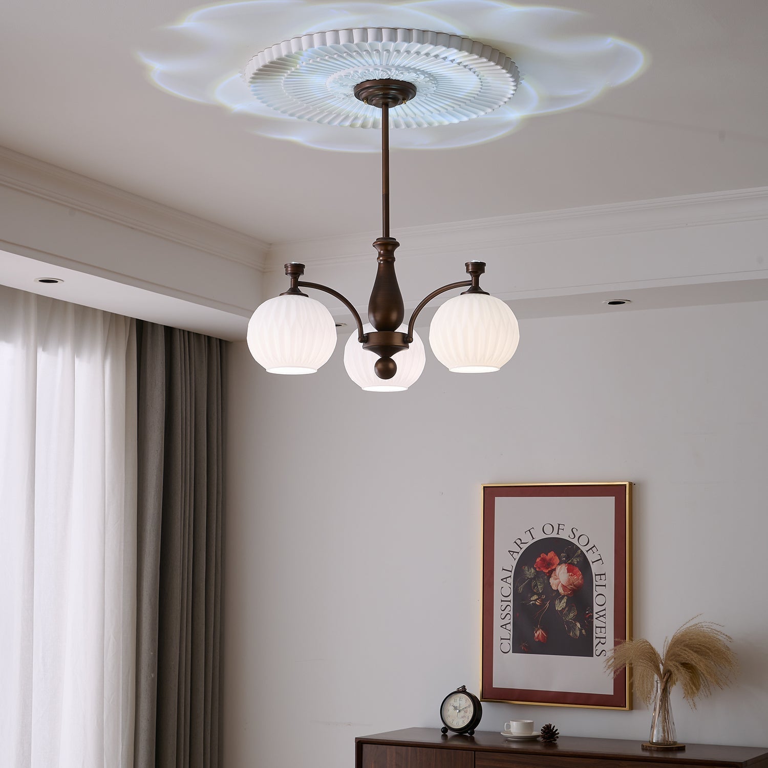 Vaslen Chandelier Orb Frosted Vintage-Neutral Decor