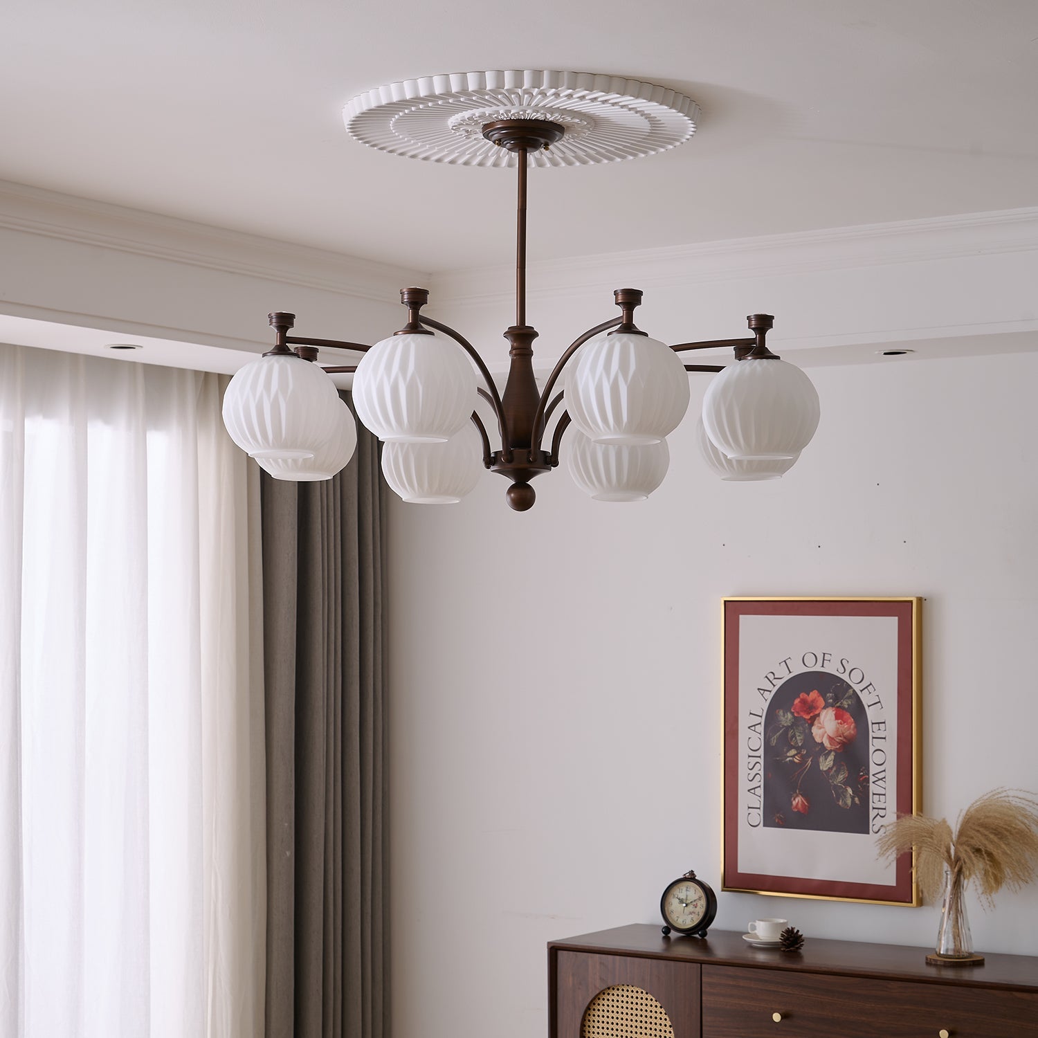 Vaslen Chandelier Orb Frosted Vintage-Neutral Decor
