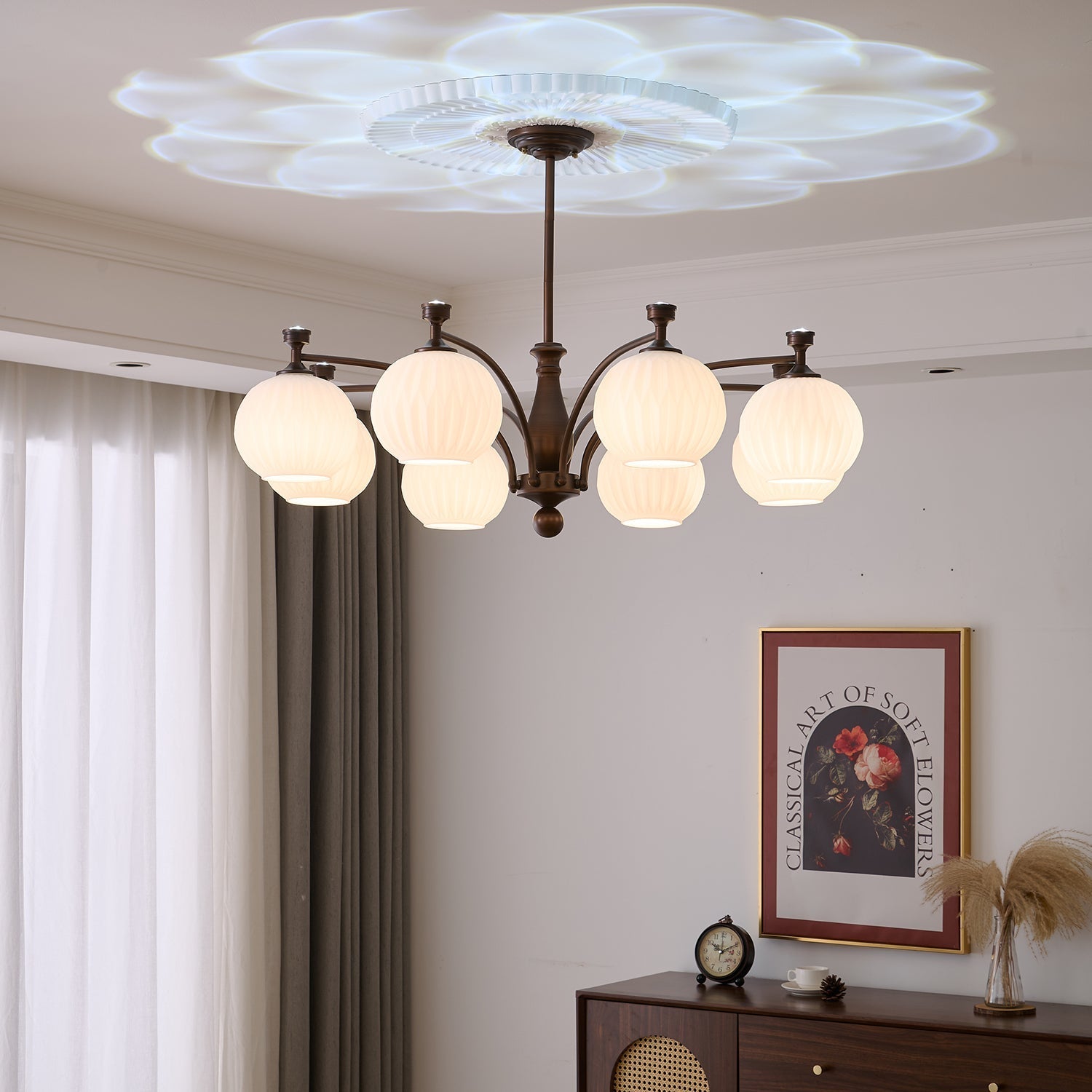 Vaslen Chandelier Orb Frosted Vintage-Neutral Decor