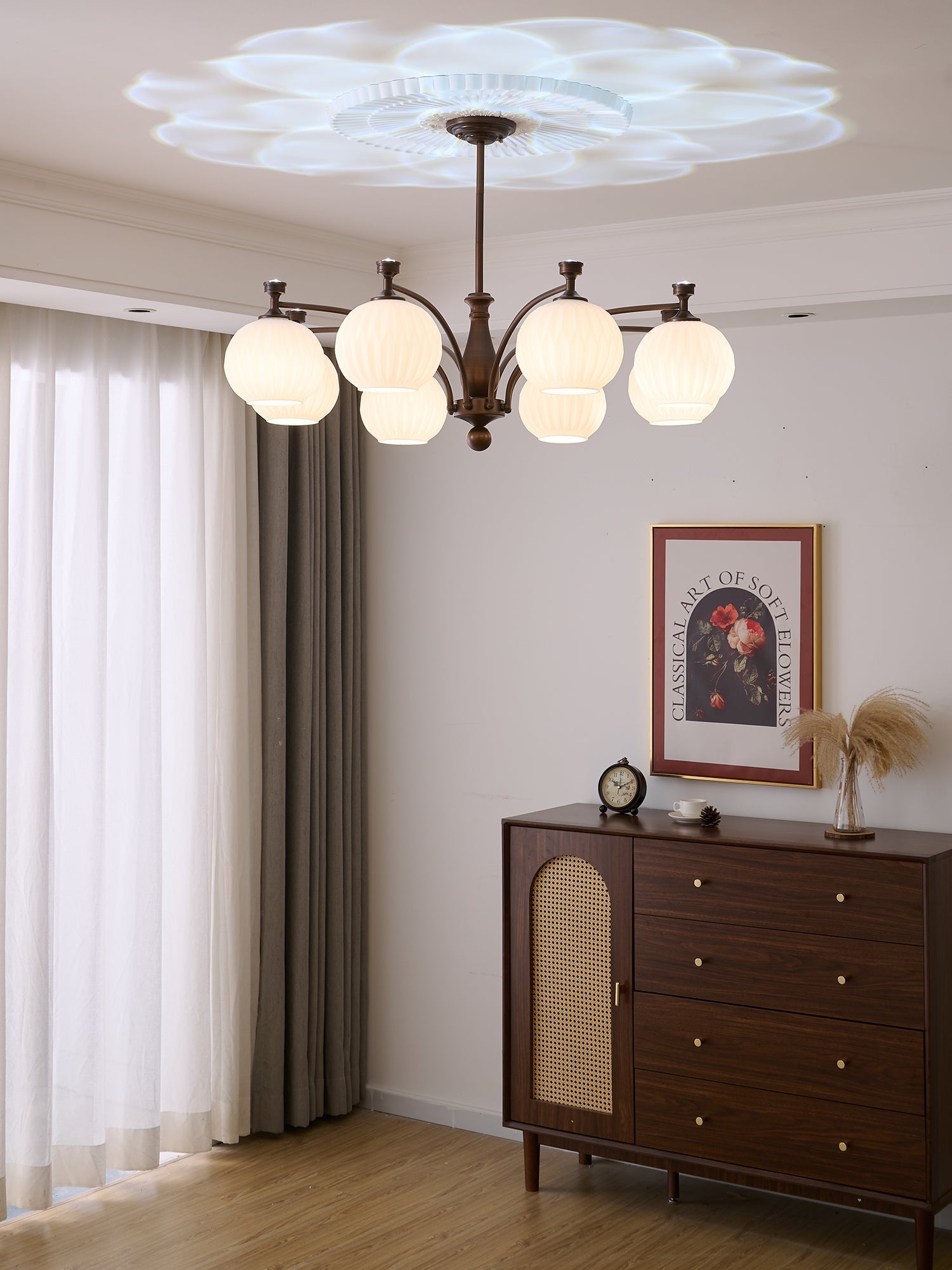 Vaslen Chandelier Orb Frosted Vintage-Neutral Decor