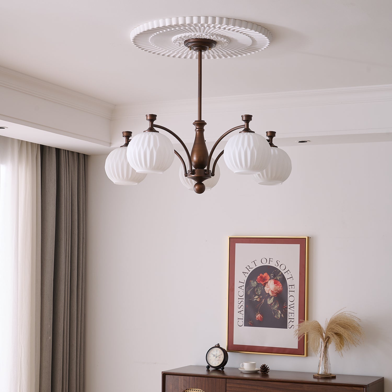 Vaslen Chandelier Orb Frosted Vintage-Neutral Decor