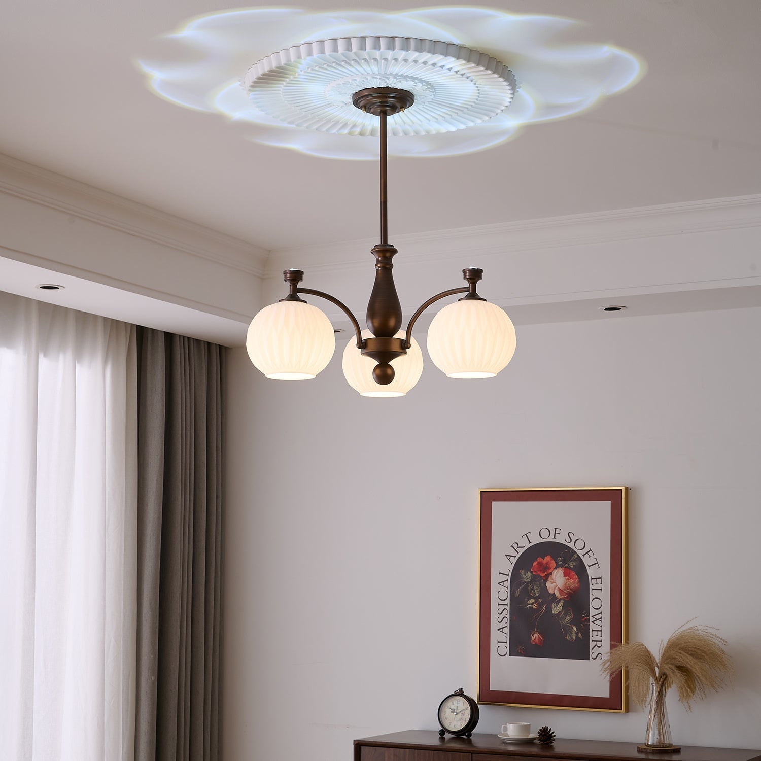 Vaslen Chandelier Orb Frosted Vintage-Neutral Decor