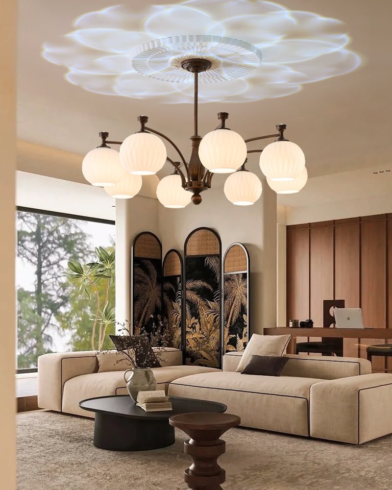 Vaslen Chandelier Orb Frosted Vintage-Neutral Decor