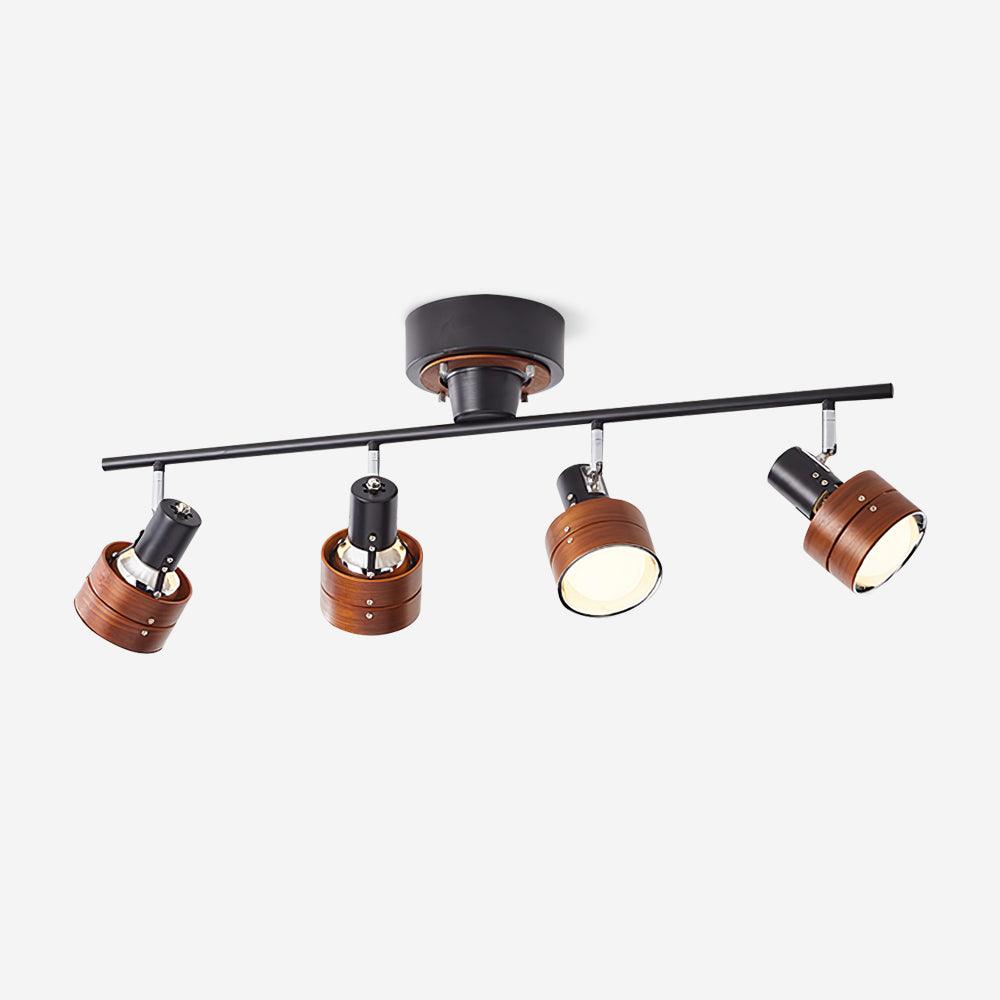 Velira Adjustable 4-Light Track Spotlight Wood & Black-Neutral Decor